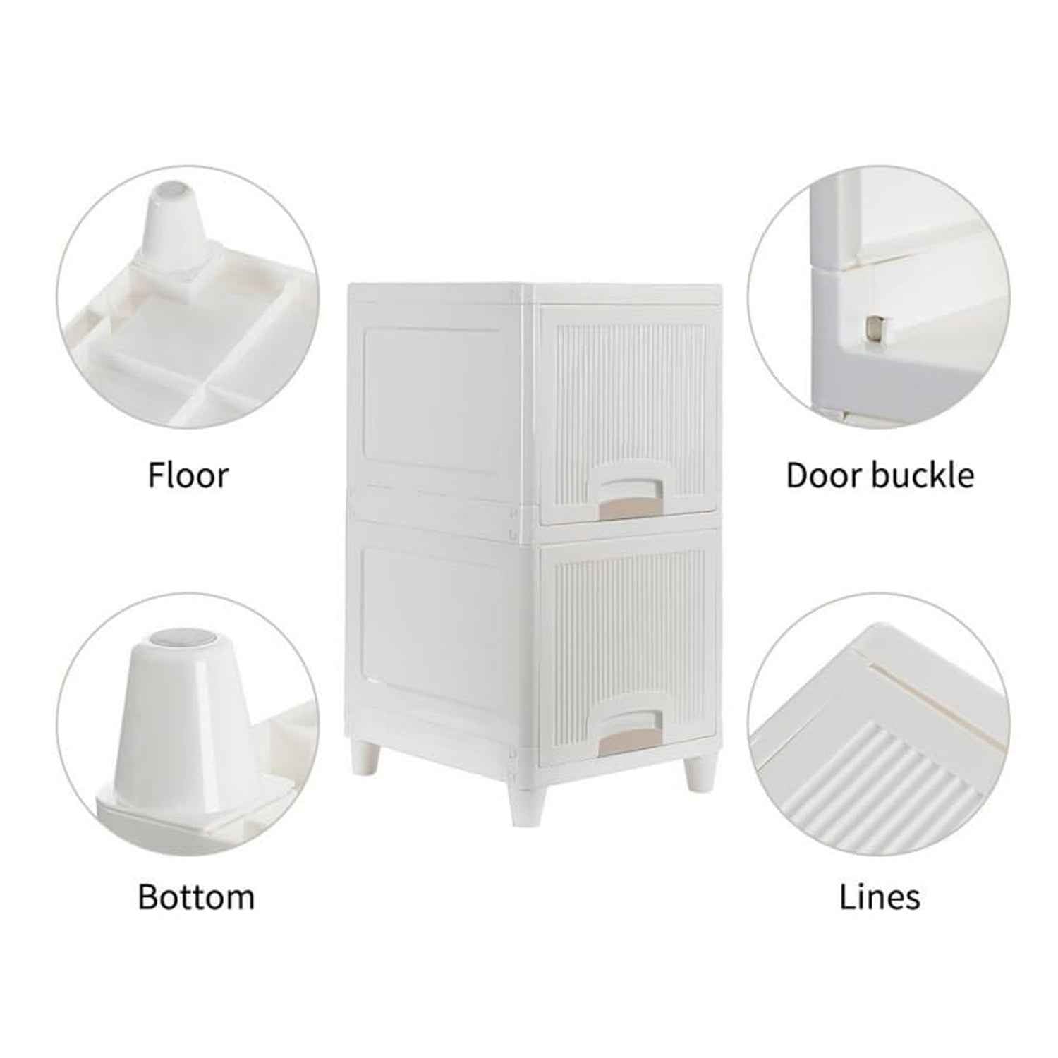 Multipurpose Storage Cabinet Storage Solutions Plastic Drawers Multi Layer Wardrobe Storage Drawers Foldable Multipurpose Drawer Units For Kitchen Bathroom Bedroom Cloth (2 Layer)