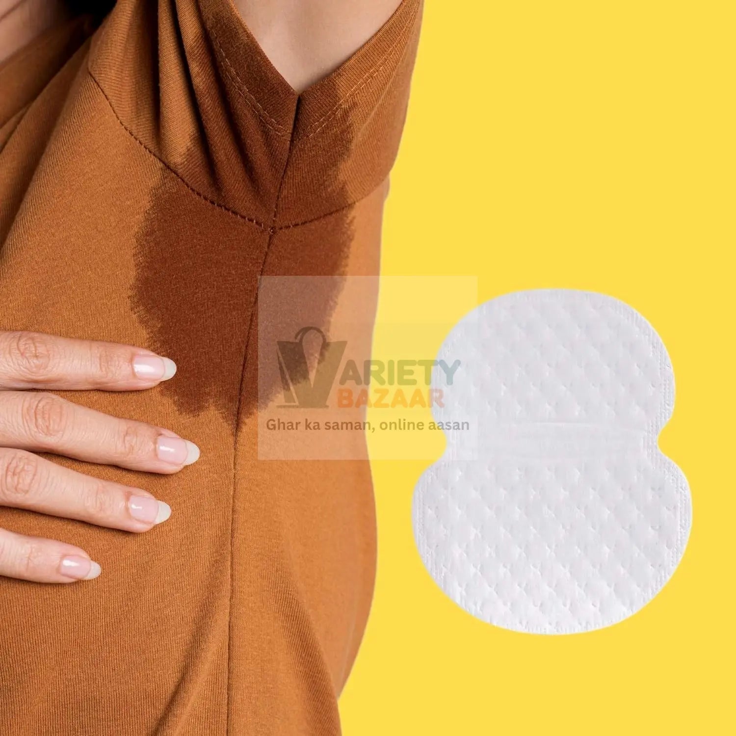 Underarms Sweat Pads Disposable Highly Absorbent Pads Cotton Anti-Allergic Anti Bacteria Anti Smell Underarm Perspiration Pad For Men And Women (Pack of 10) Variety Bazaar