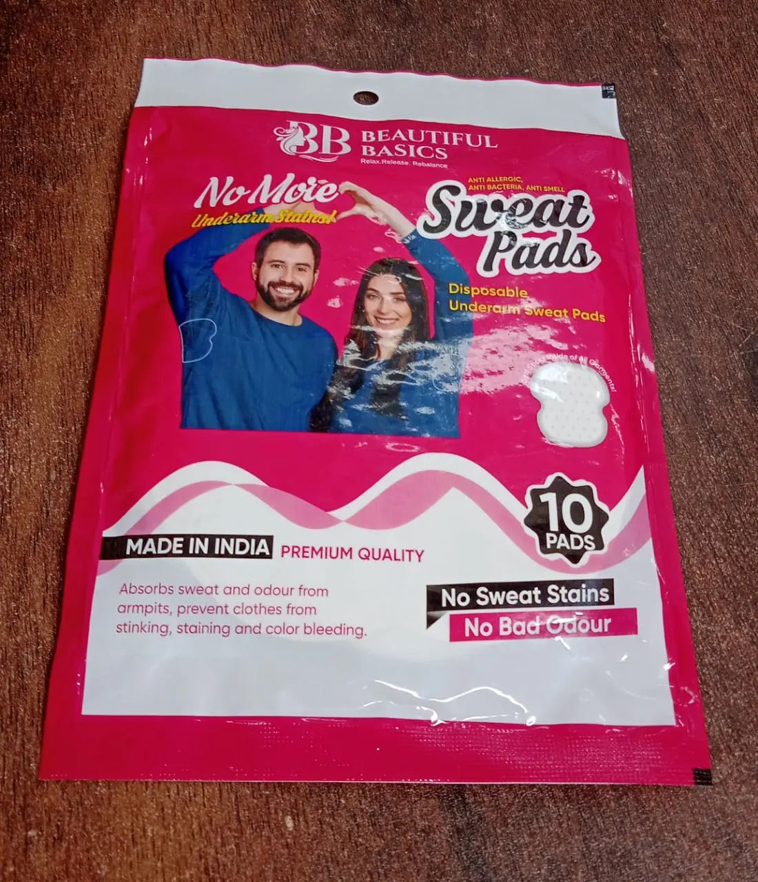 Underarms Sweat Pads Disposable Highly Absorbent Pads Cotton Anti-Allergic Anti Bacteria Anti Smell Underarm Perspiration Pad For Men And Women (Pack of 10) Variety Bazaar