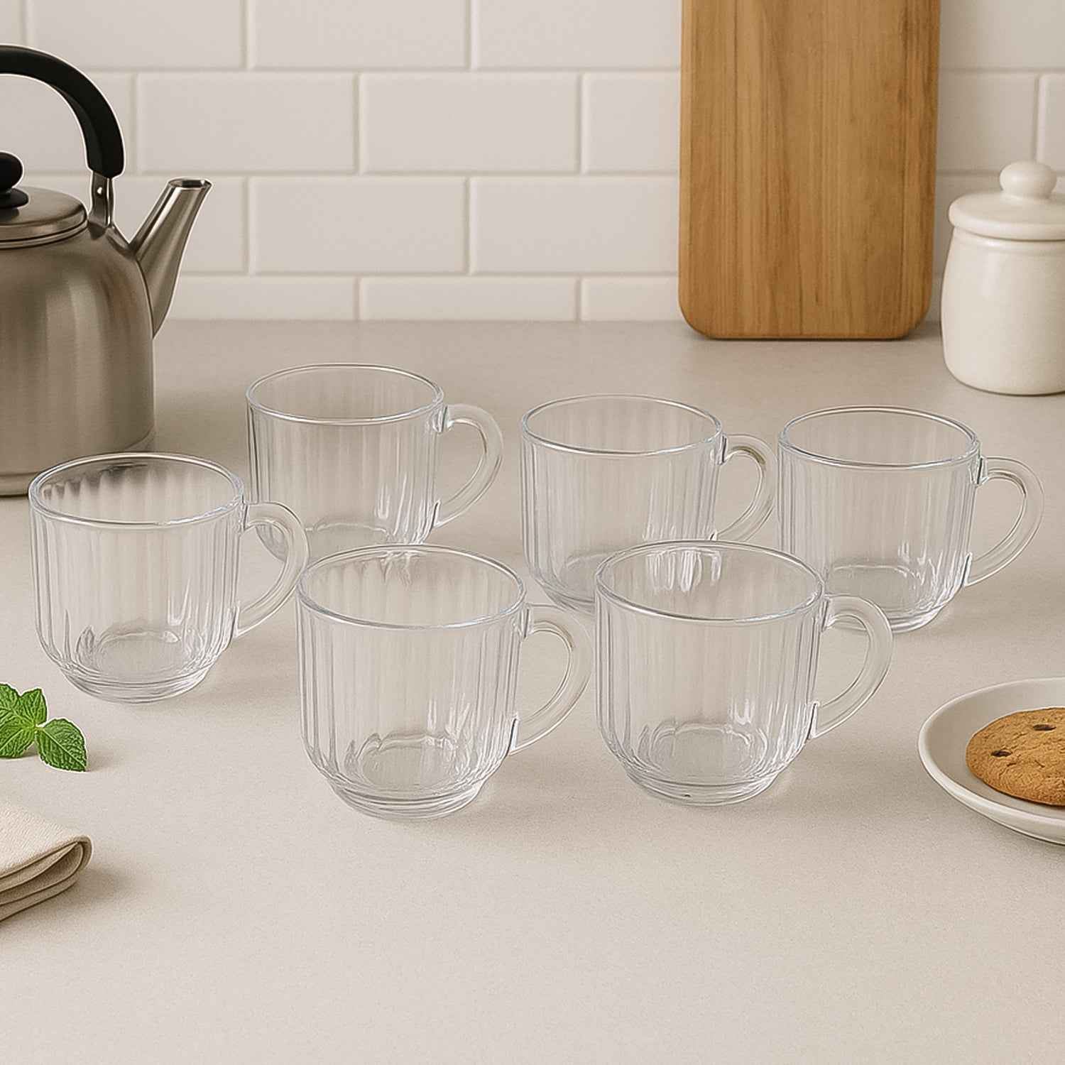 Unbreakable Transparent Plastic Tea Cups (Set Of 6 Pc)