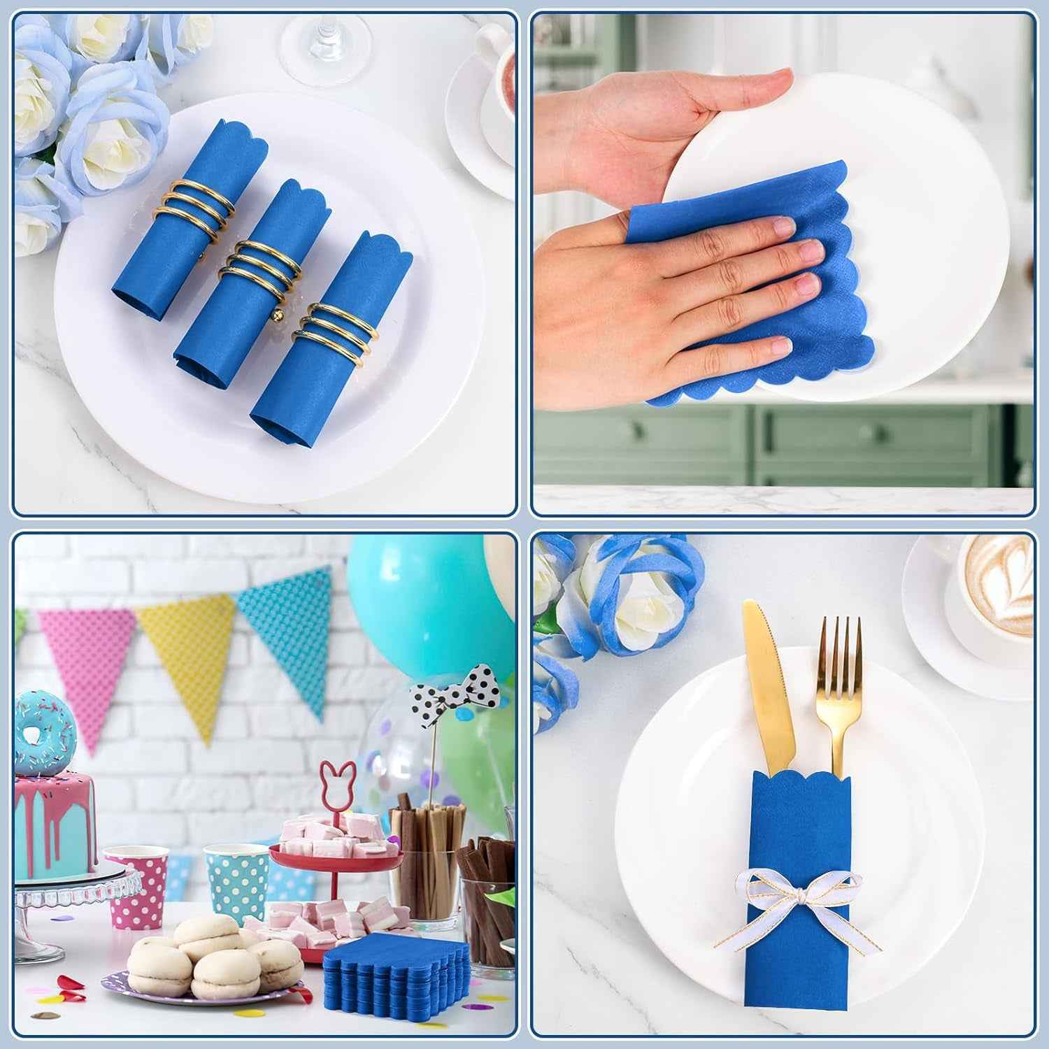 Royal Scalloped Disposable Paper Napkins (23 X 23 Cm Approx 120 Pc)