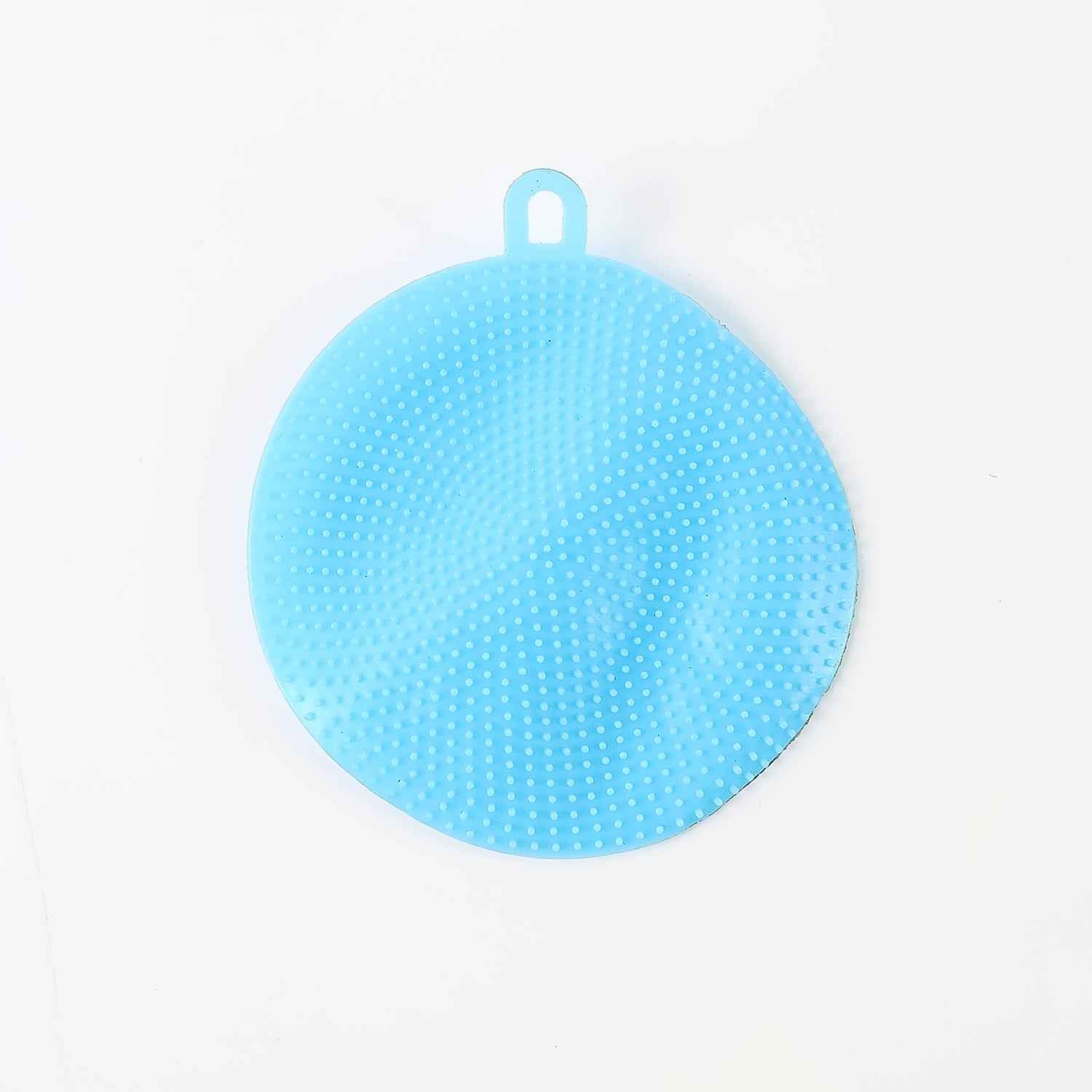 Sky Blue Silicone Dish Scrubber Sponge Mildew Free Non Stick Heat Resistant