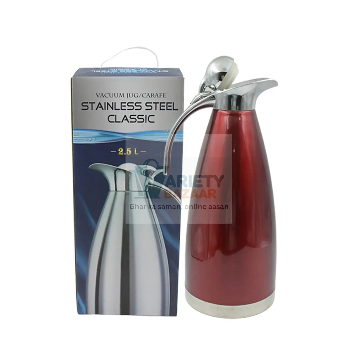 Vacuum Insulated Kettle Jug, Vacuum Insulated Thermos Kettle Jug Insulated Vacuum Flask, Vacuum Kettle Jug Stainless Steel For Milk, Tea, Beverage Home Office Travel Coffee (2.5 LTR, 1.5 LTR, 2 LTR) (1Pc) Travel Sahayak