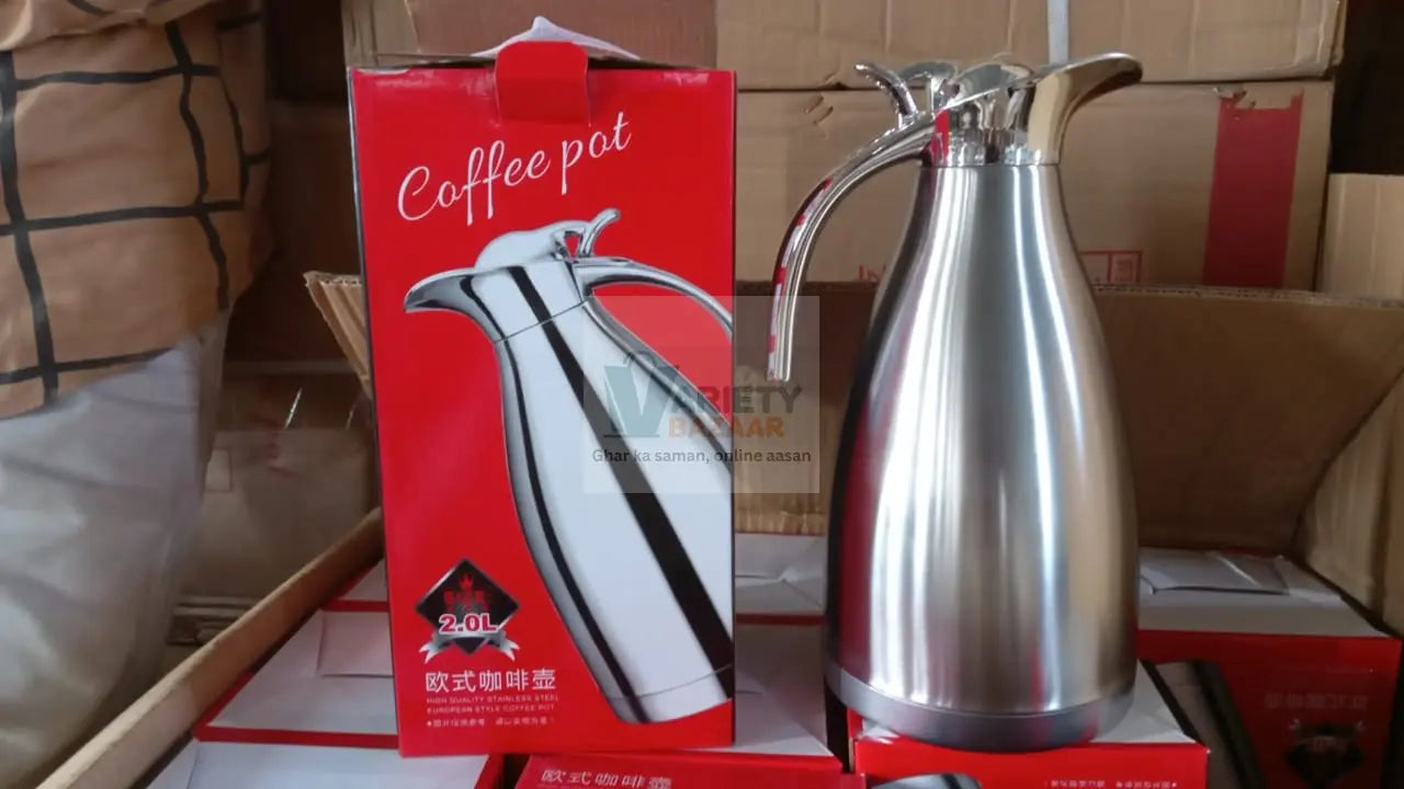 Vacuum Insulated Kettle Jug, Vacuum Insulated Thermos Kettle Jug Insulated Vacuum Flask, Vacuum Kettle Jug Stainless Steel For Milk, Tea, Beverage Home Office Travel Coffee (2.5 LTR, 1.5 LTR, 2 LTR) (1Pc) Travel Sahayak