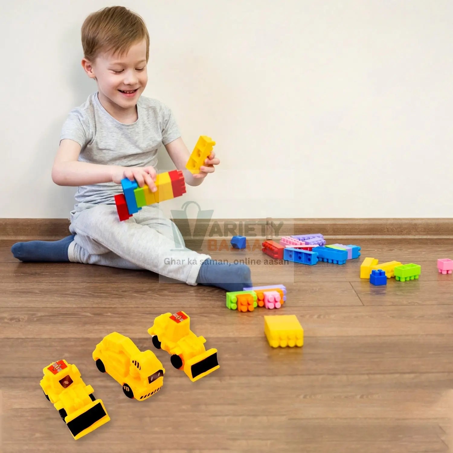 Vehicle Car Engineering Automobile Construction Car Toys Set for Children Kids Crane Excavator Road Roller Forklift Mixer Truck Transporter Truck Machine Construction Toys (6 Pcs Set) Variety Bazaar