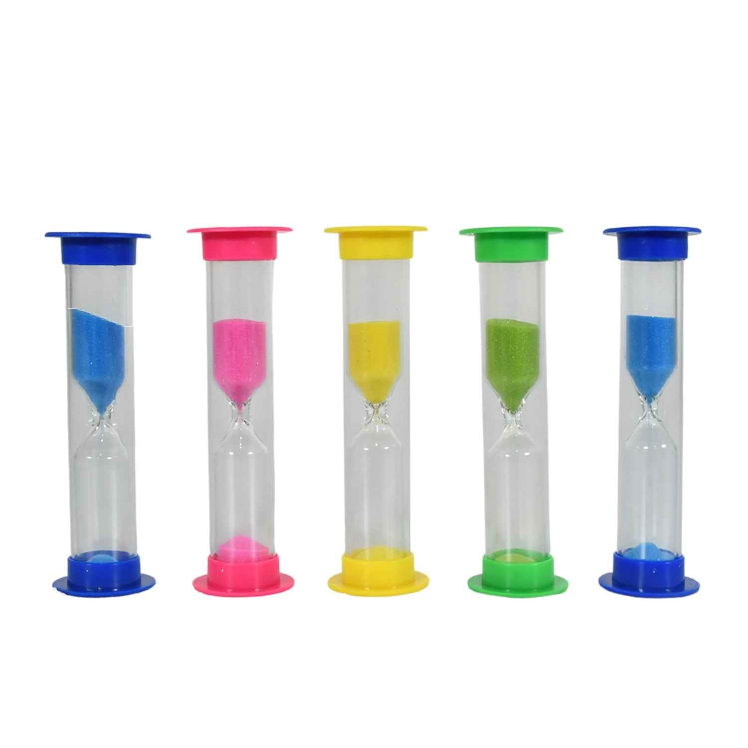 8756 Sand Timer Plastic Hourglass Sand Glass Toy Sand Clock For Kitchen Office School And Brushing Teeth For Bathroom Timer Clock Children Hourglass Sand Glass Toothbrush Household Sand Clock (3 Min Approx 5 Pc)