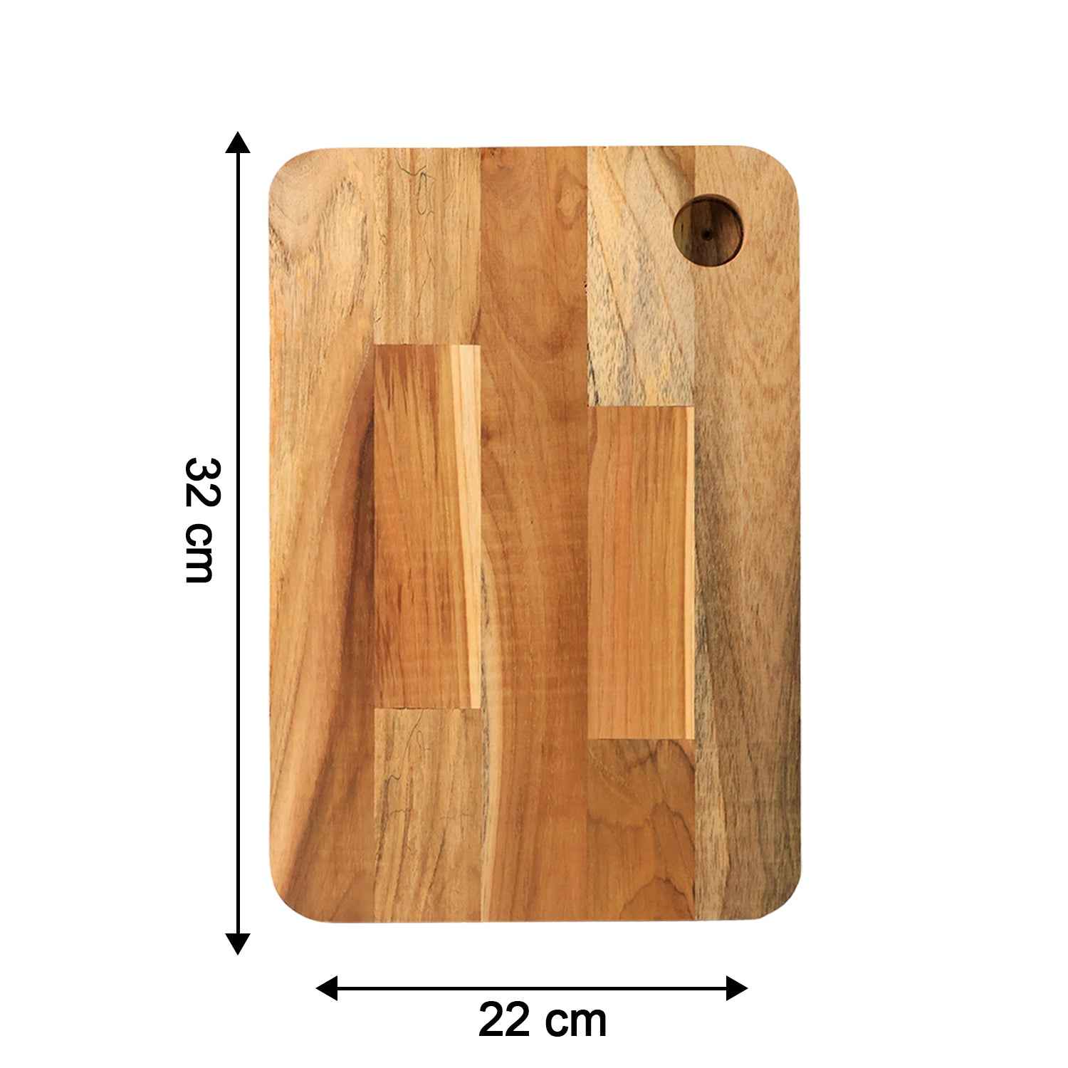 Apex Steel Oak Medium Cutting Board With Wooden Handle (1 Pc)