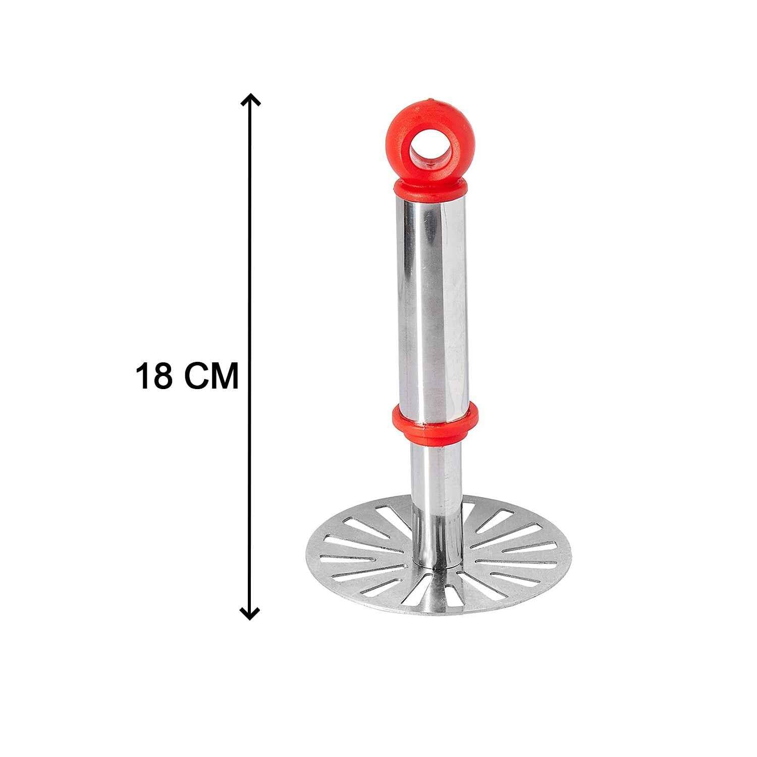 8123 Ganesh Potatopav Bhaji Masher With Plastic Handle Silver Plastic - Oval Pav Masher Potato 1-piece Smasher Handle Multicolor