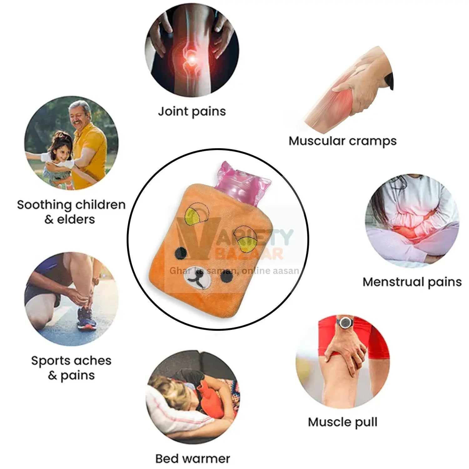 Warm Hug from a Panda: Orange Panda Hot Water Bottle for Pain Relief Travel Sahayak