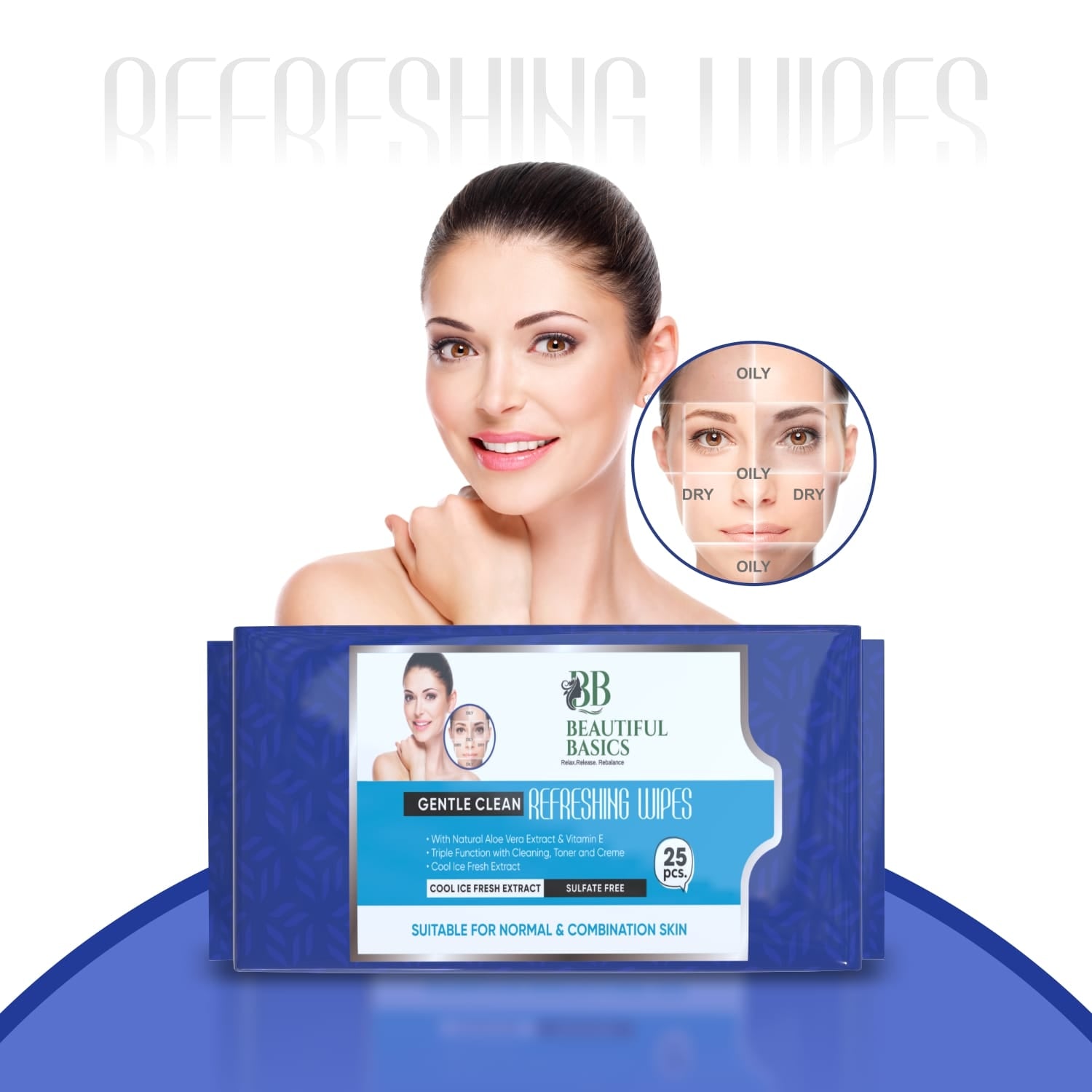 Refreshing Wet Wipes for Face | Facial Cleansing | Refreshing & Skin Hydration| Soothing for skin | pH Balance & Alcohol Free | Nourishing with Fruit extract | 25 Wipes Variety Bazaar