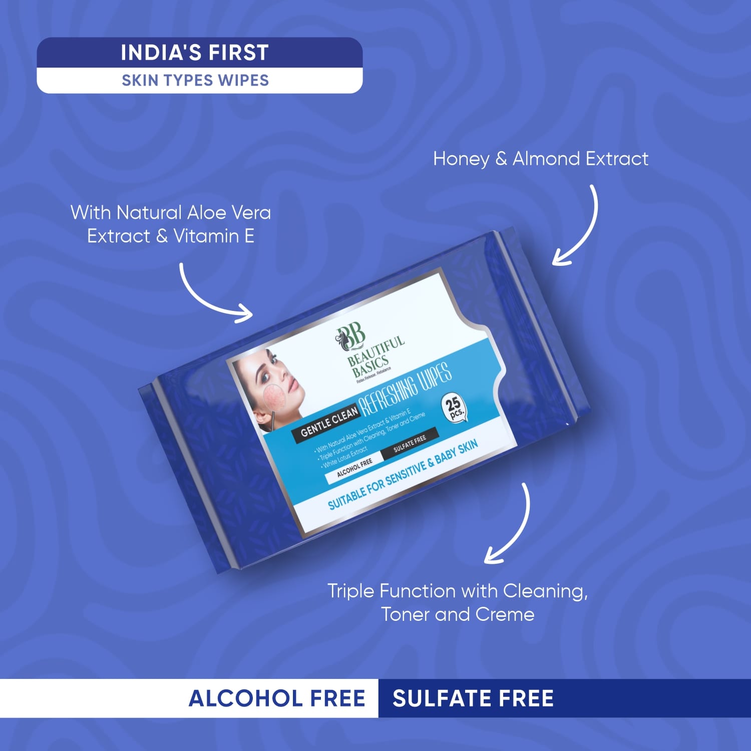 Refreshing Wet Wipes for Face | Facial Cleansing | Refreshing & Skin Hydration| Soothing for skin | pH Balance & Alcohol Free | Nourishing with Fruit extract | 25 Wipes Variety Bazaar