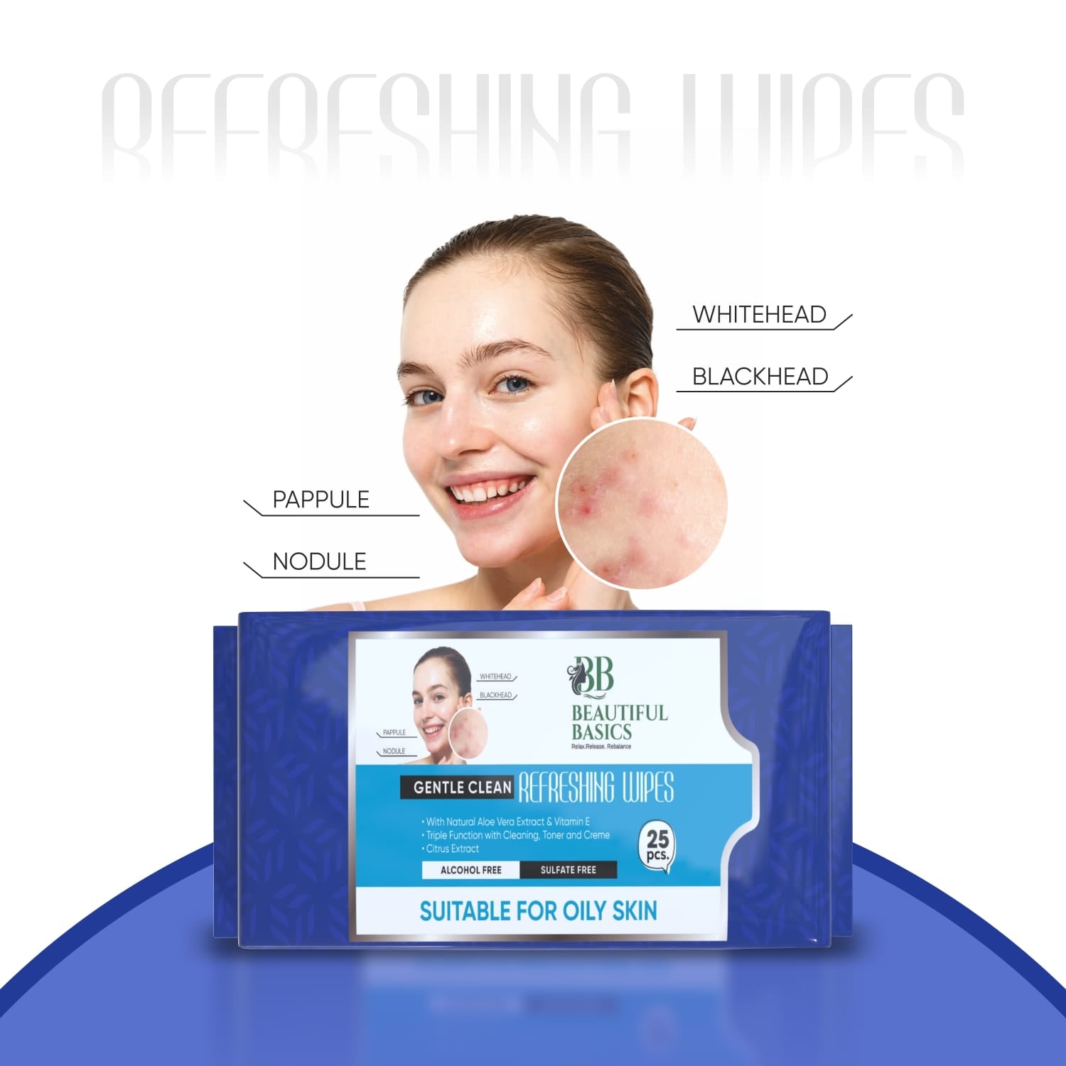 Refreshing Wet Wipes for Face | Facial Cleansing | Refreshing & Skin Hydration| Soothing for skin | pH Balance & Alcohol Free | Nourishing with Fruit extract | 25 Wipes Variety Bazaar
