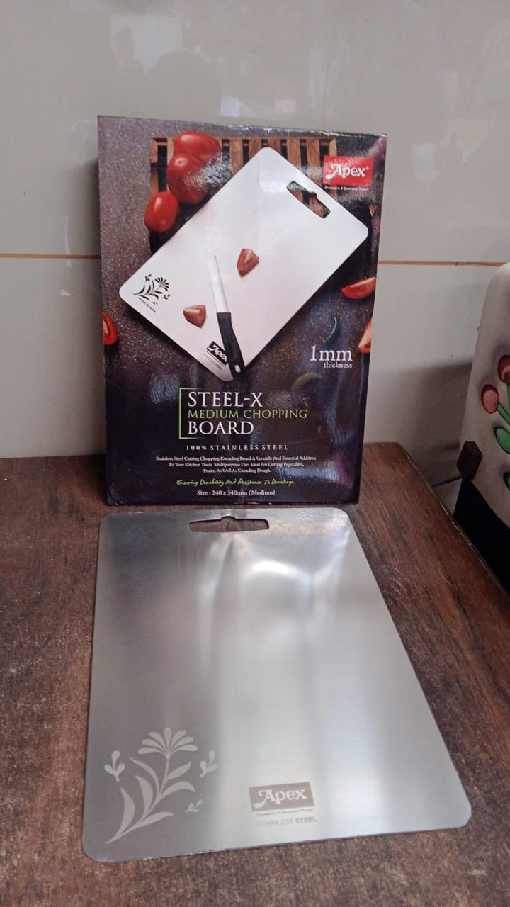 Apex Steel-X Stainless Steel Medium Chopping Board Variety Bazaar