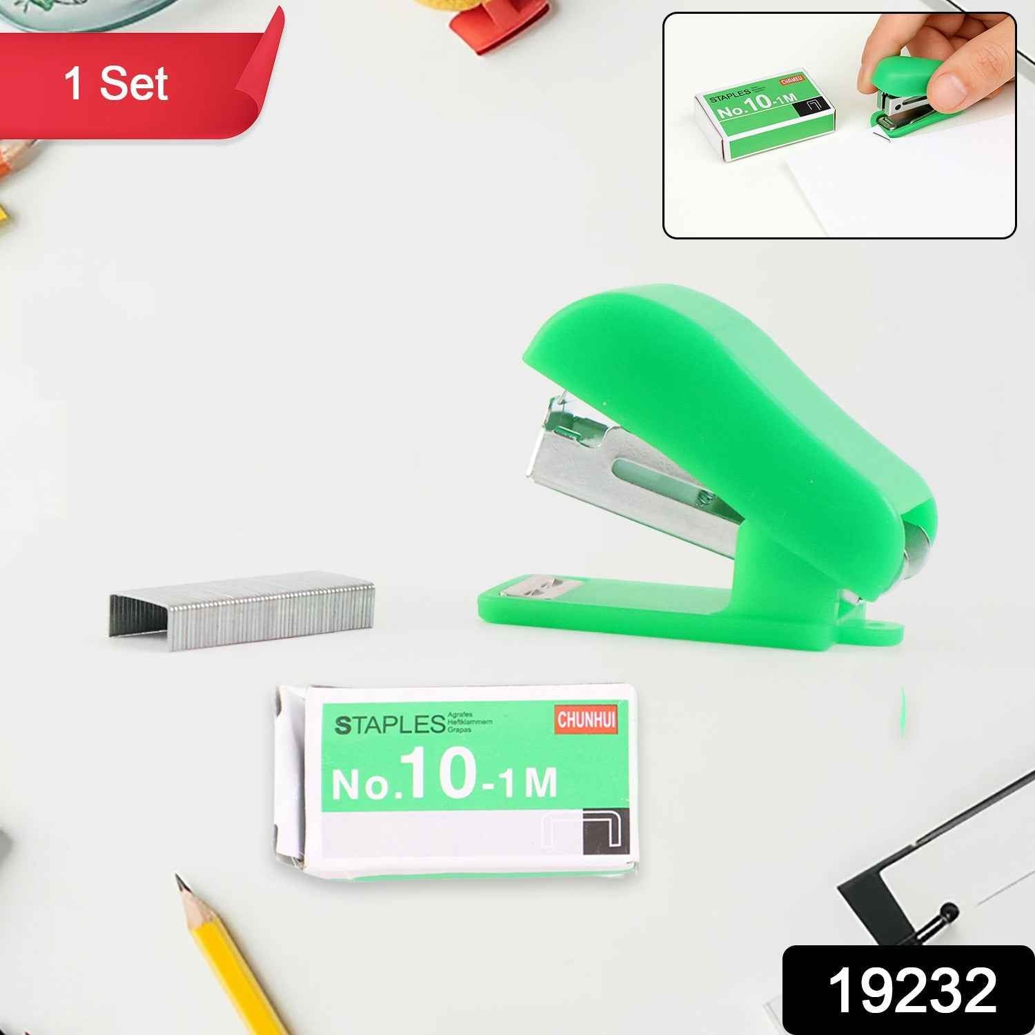 Mini Stapler with 1 Strip of Staples (1 Set)