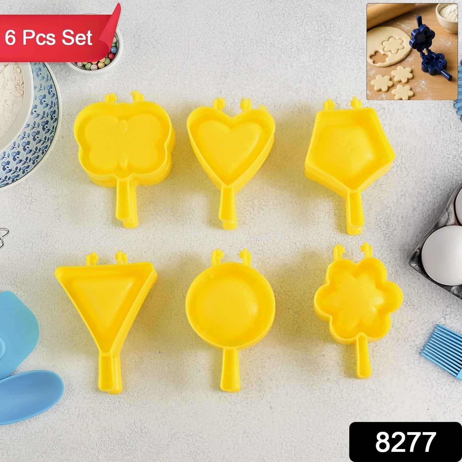 Plastic Cookie Cutter Mould Set (6 Pc)