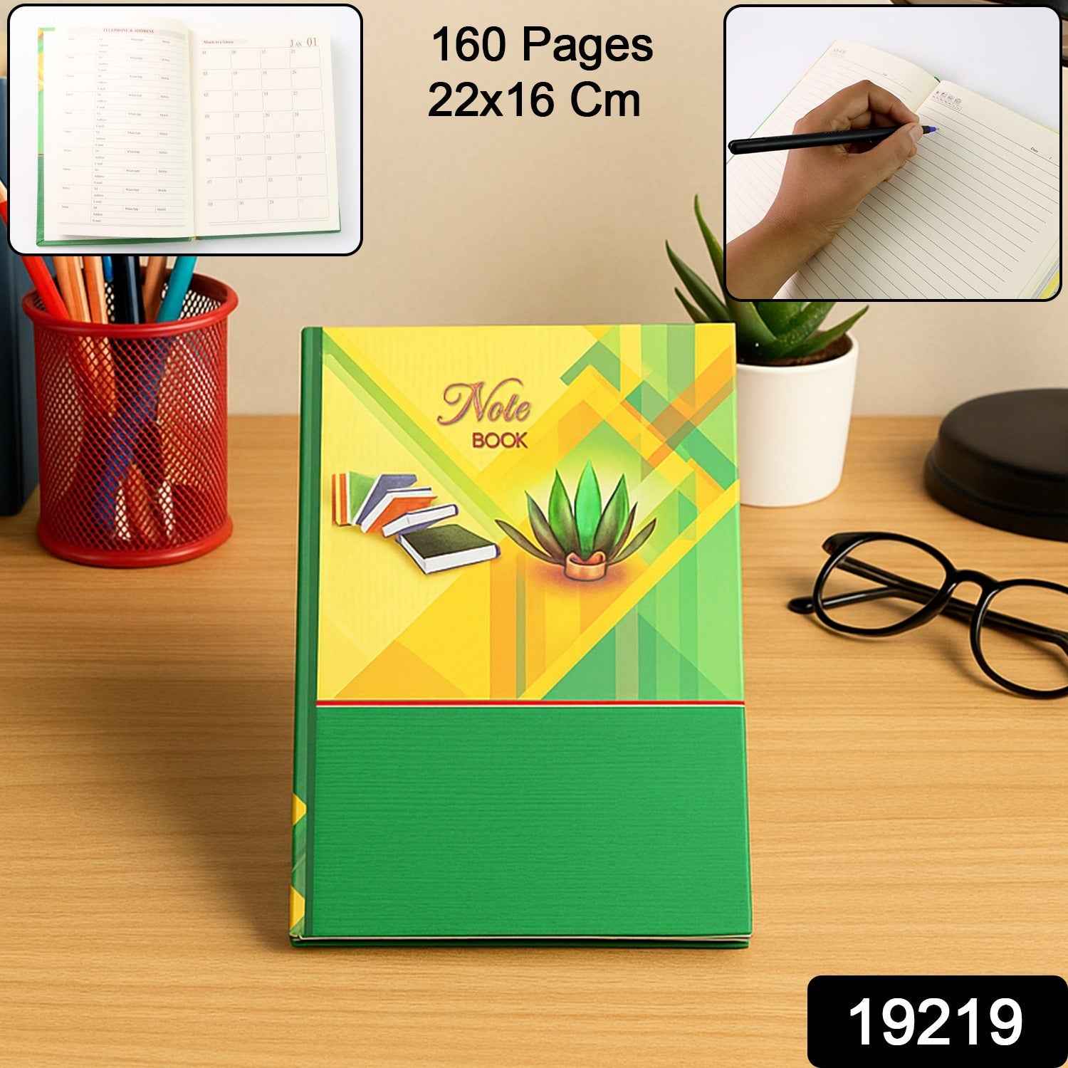 Hardcover Ruled Notebook with Calendar, Diary & 160 Pages 22x16 cm (1 Pc)