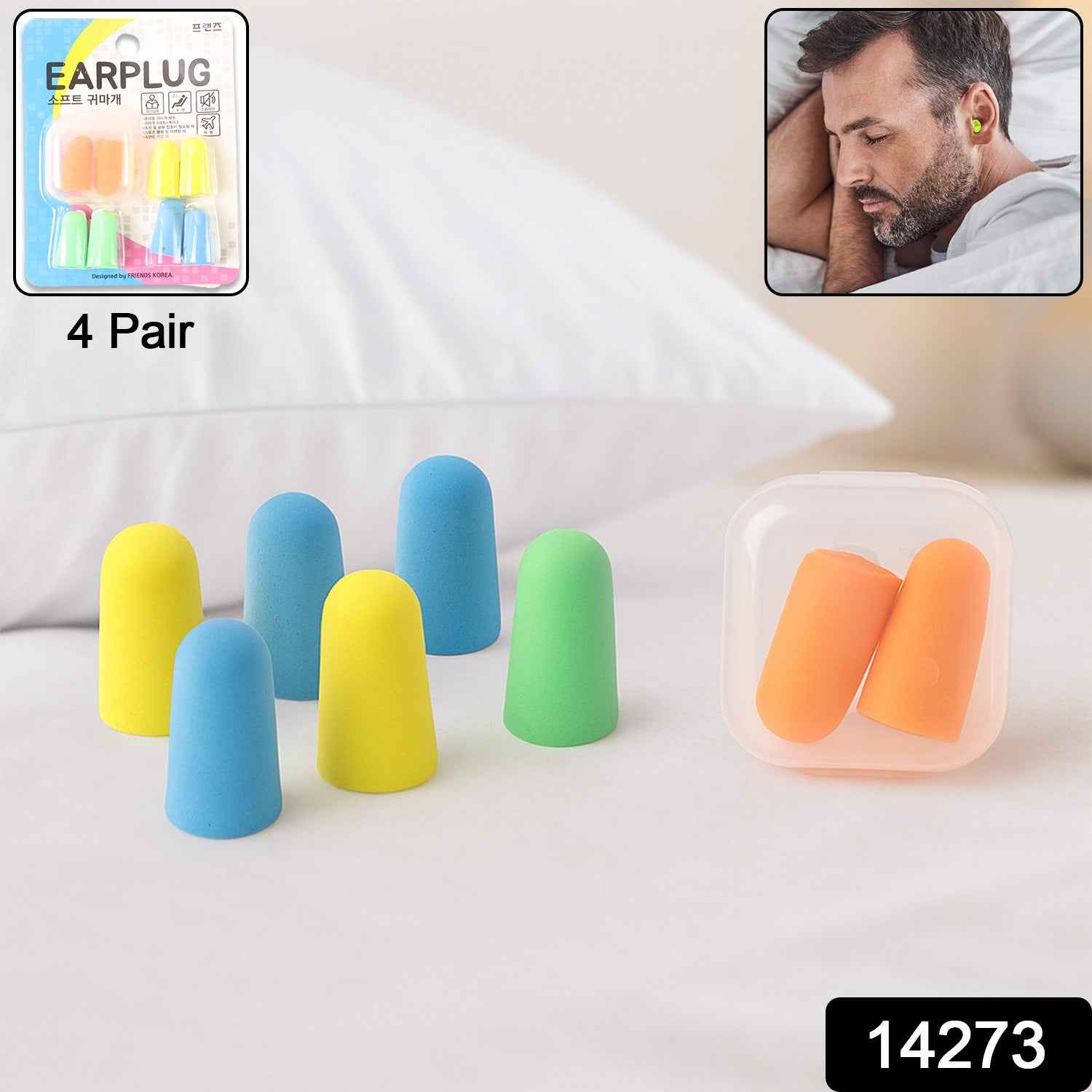 Soft Foam Noise-Cancelling Earplugs 4 pairs