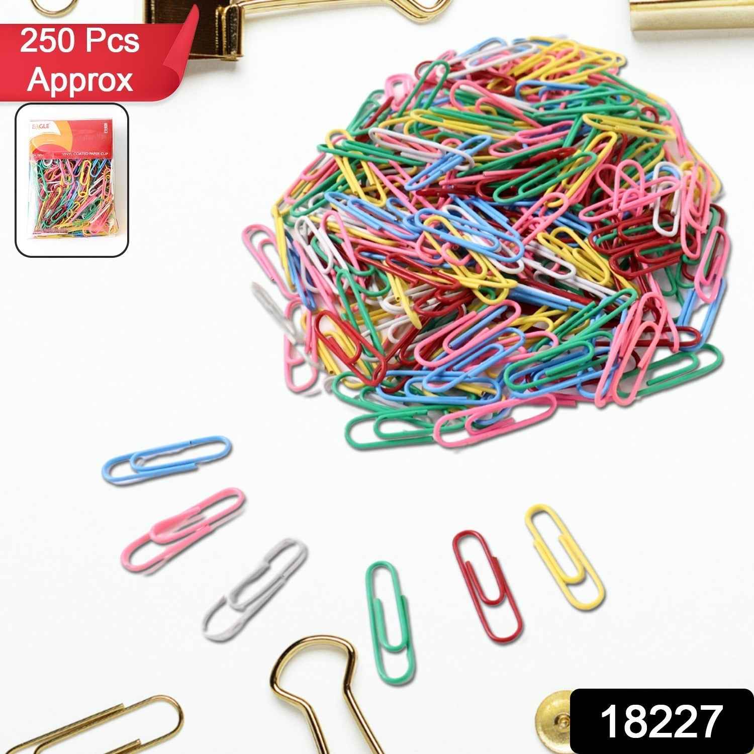 Multicolor-Coated Paper Clips Approx (250Pc Set)