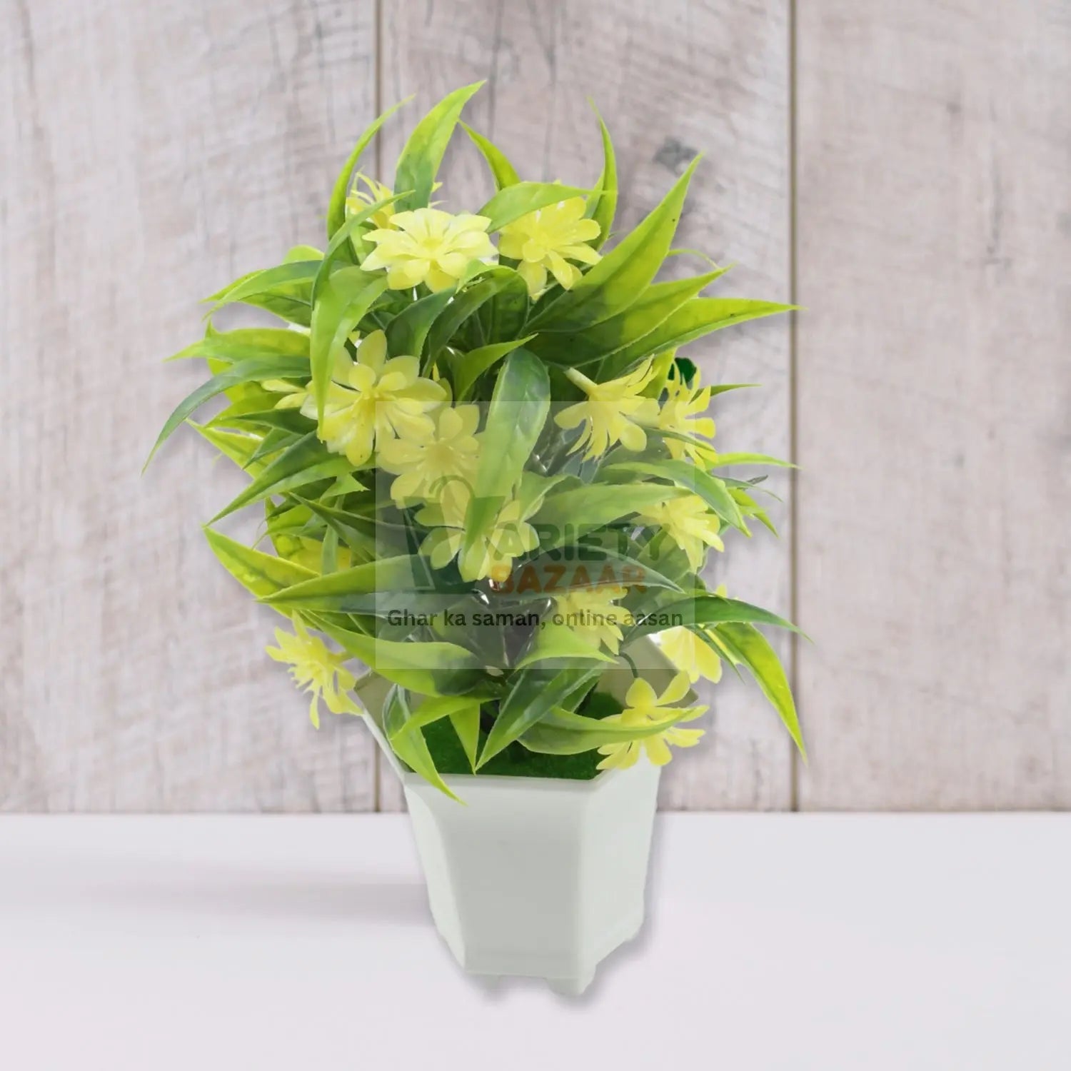 Wild Artificial Flower Plants with Cute Pot | Flower Plant for Home Office Decor | Tabletop and Desk Decoration | Artificial Flower for Balcony Indoor Decor, Plants for Living Room (1 Pc) Travel Sahayak