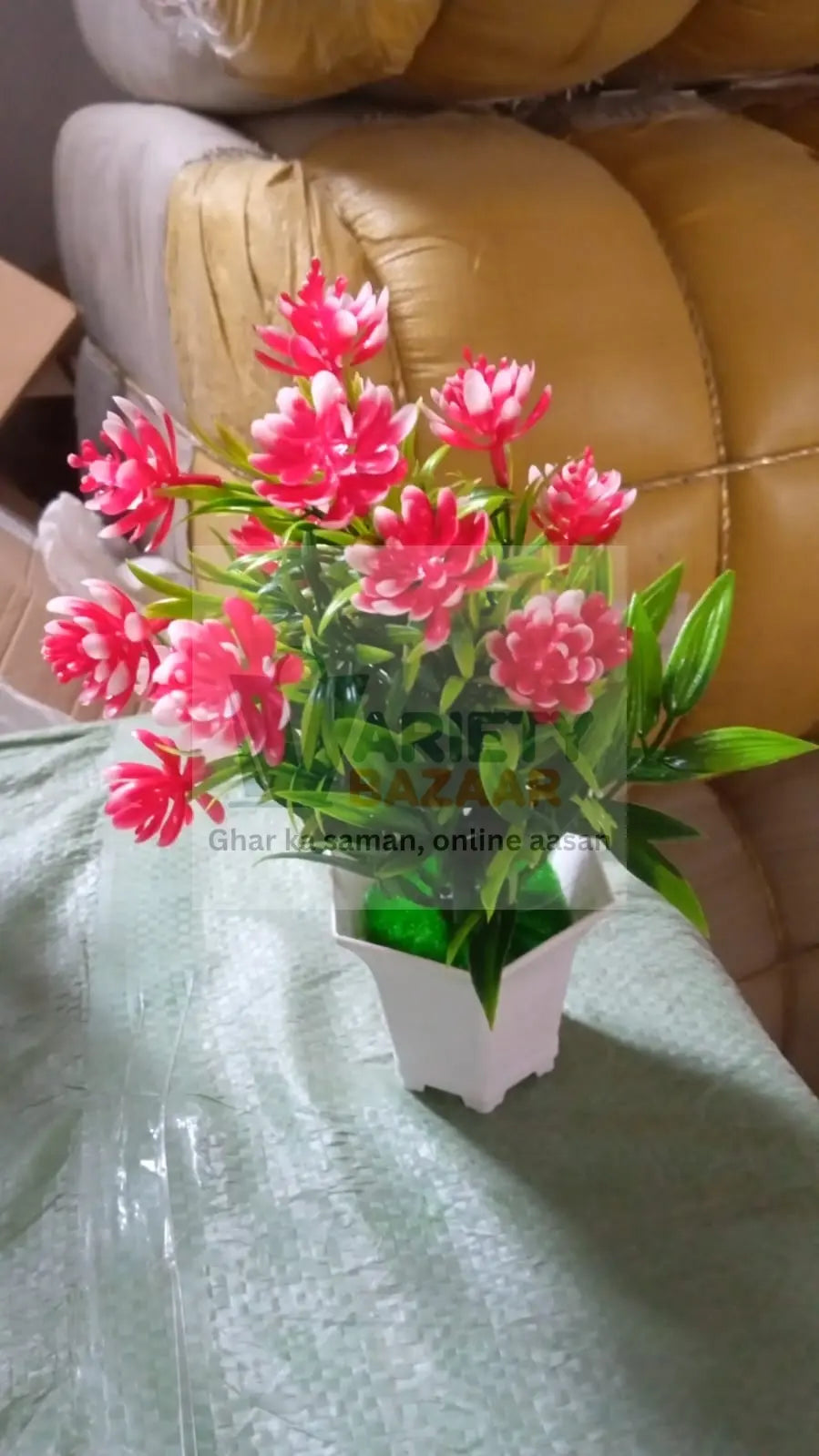 Wild Artificial Flower Plants with Cute Pot | Flower Plant for Home Office Decor | Tabletop and Desk Decoration | Artificial Flower for Balcony Indoor Decor, Plants for Living Room (1 Pc) Travel Sahayak