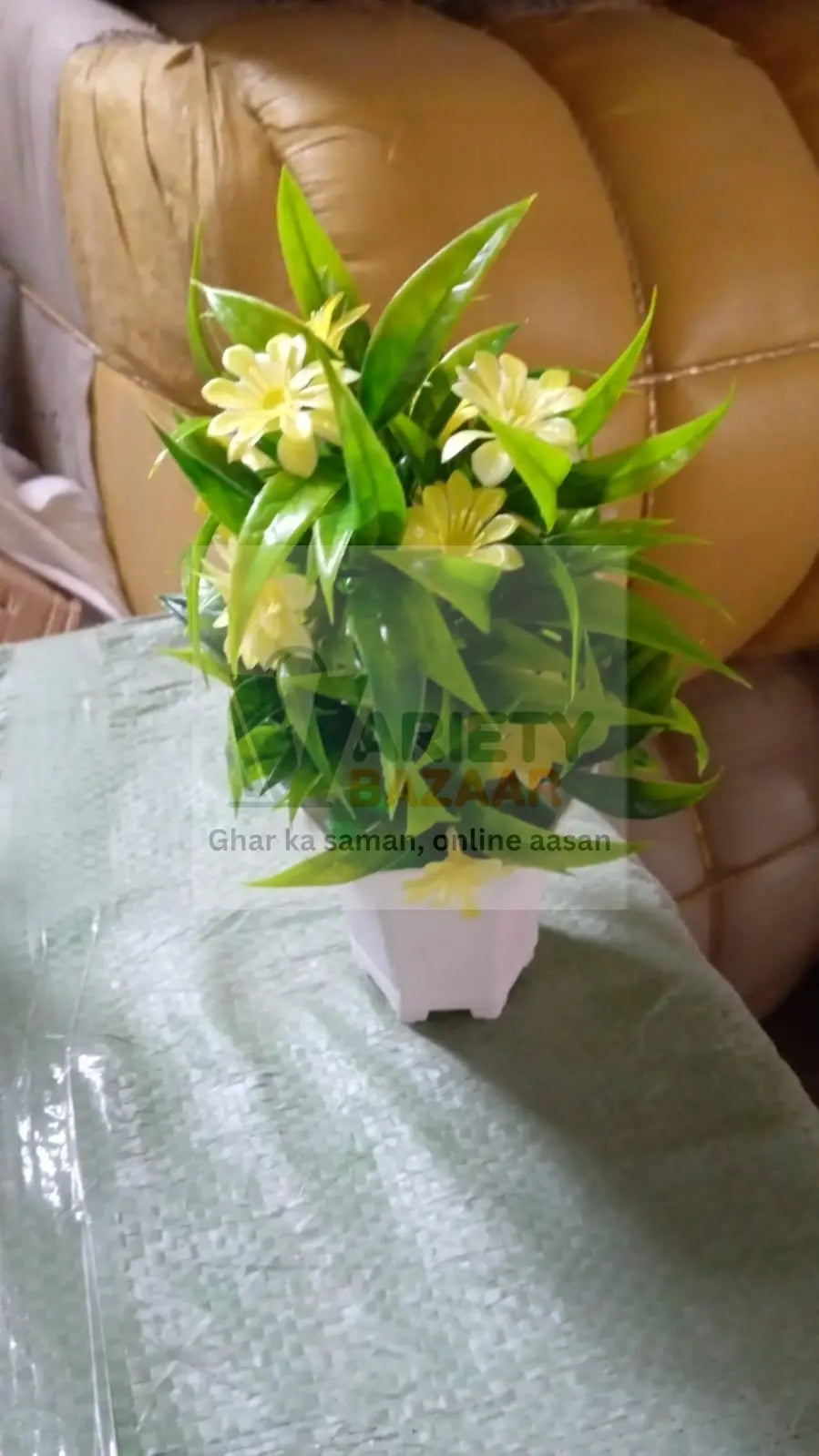 Wild Artificial Flower Plants with Cute Pot | Flower Plant for Home Office Decor | Tabletop and Desk Decoration | Artificial Flower for Balcony Indoor Decor, Plants for Living Room (1 Pc) Travel Sahayak