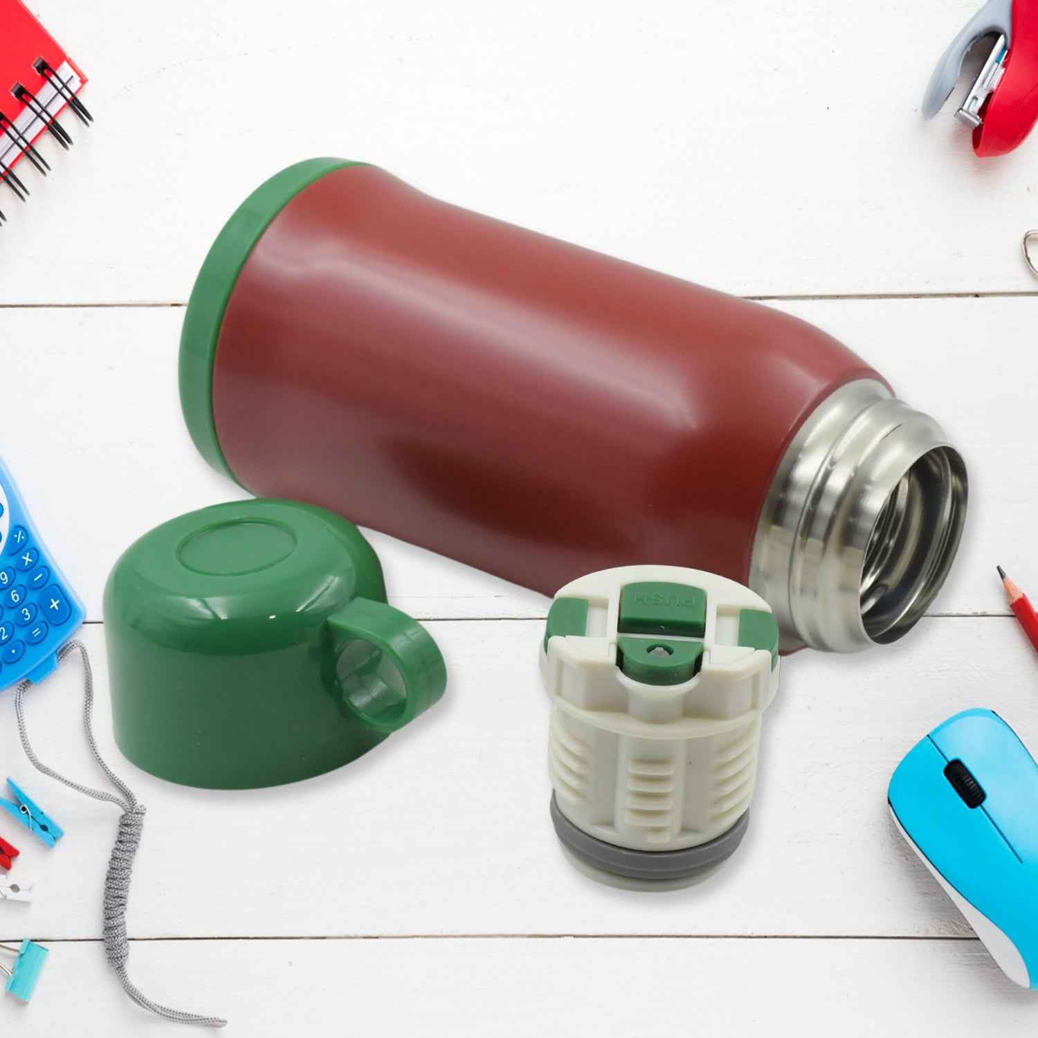 12544 Premium Stainless Steel Insulated Sipper Bottle Print Water Flaskcartoon Vacuum Hot Cold For Kids Travelling Water Bottle For Kids With Pop Up Straw Double Wall Thermos With Straw Bottle Zippe Cover For Officegymschool (550 Ml)