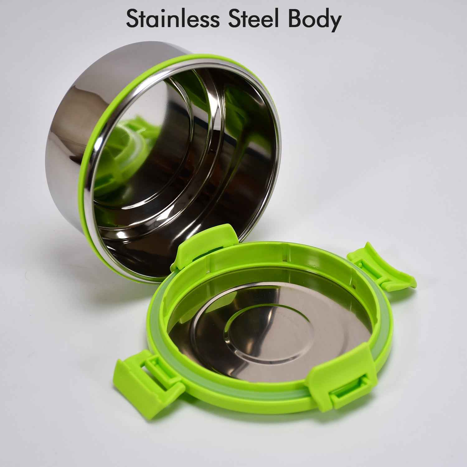 8139 Ganesh Solo Round 400 Stainless Steel Leak Proof Airtight Lunch Pack For Office School Use