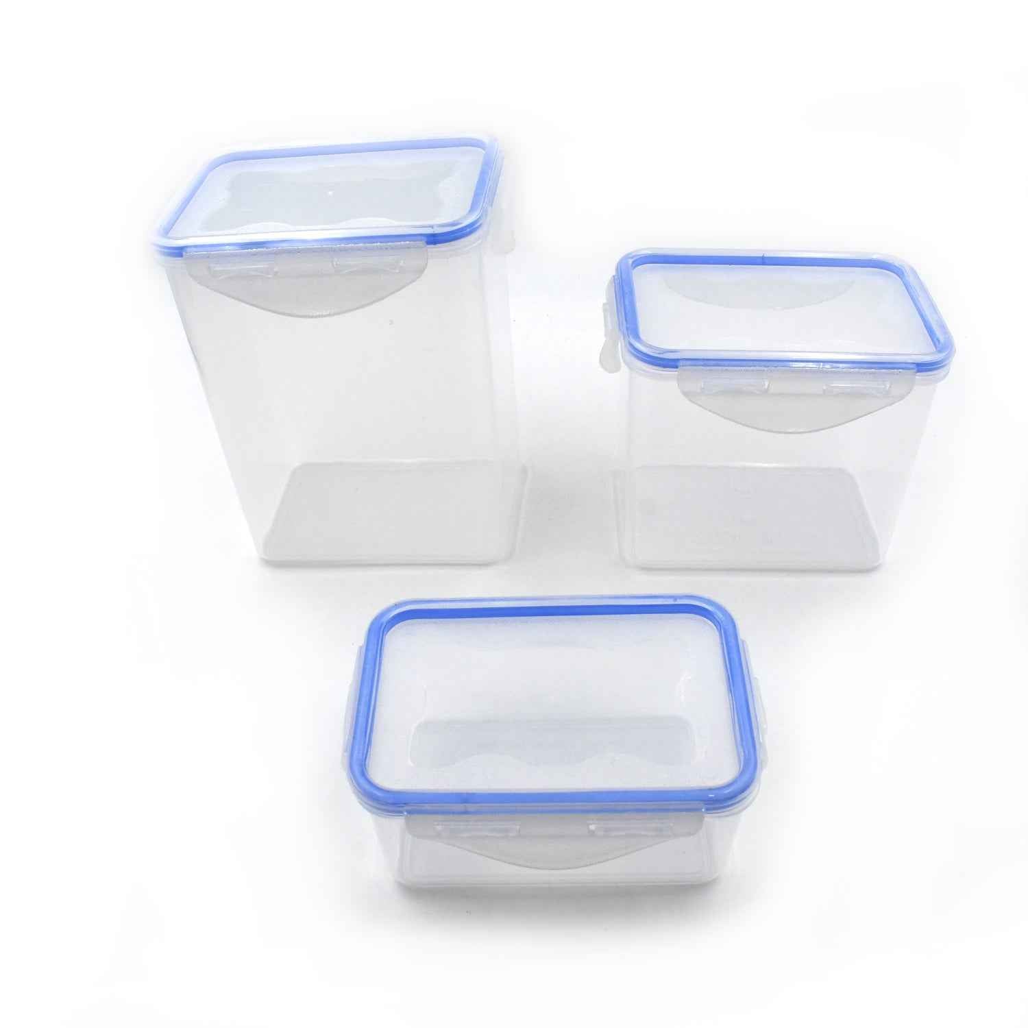 5496 Kitchen Storage Container Set With Food Grade Plastic And Air Seal Lock Lid For Storage Of Grocery Spices Dry Fruits Use For Home Office Restaurant Canteens (3 Piece Set)