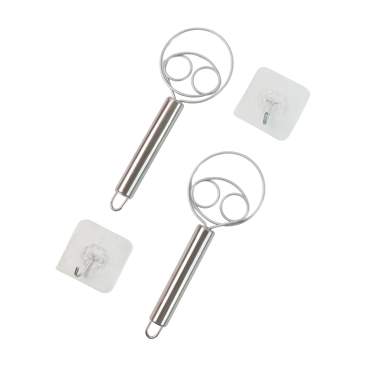 2-piece Stainless Steel Spiral Hand Whisk - (2 Pc Set)