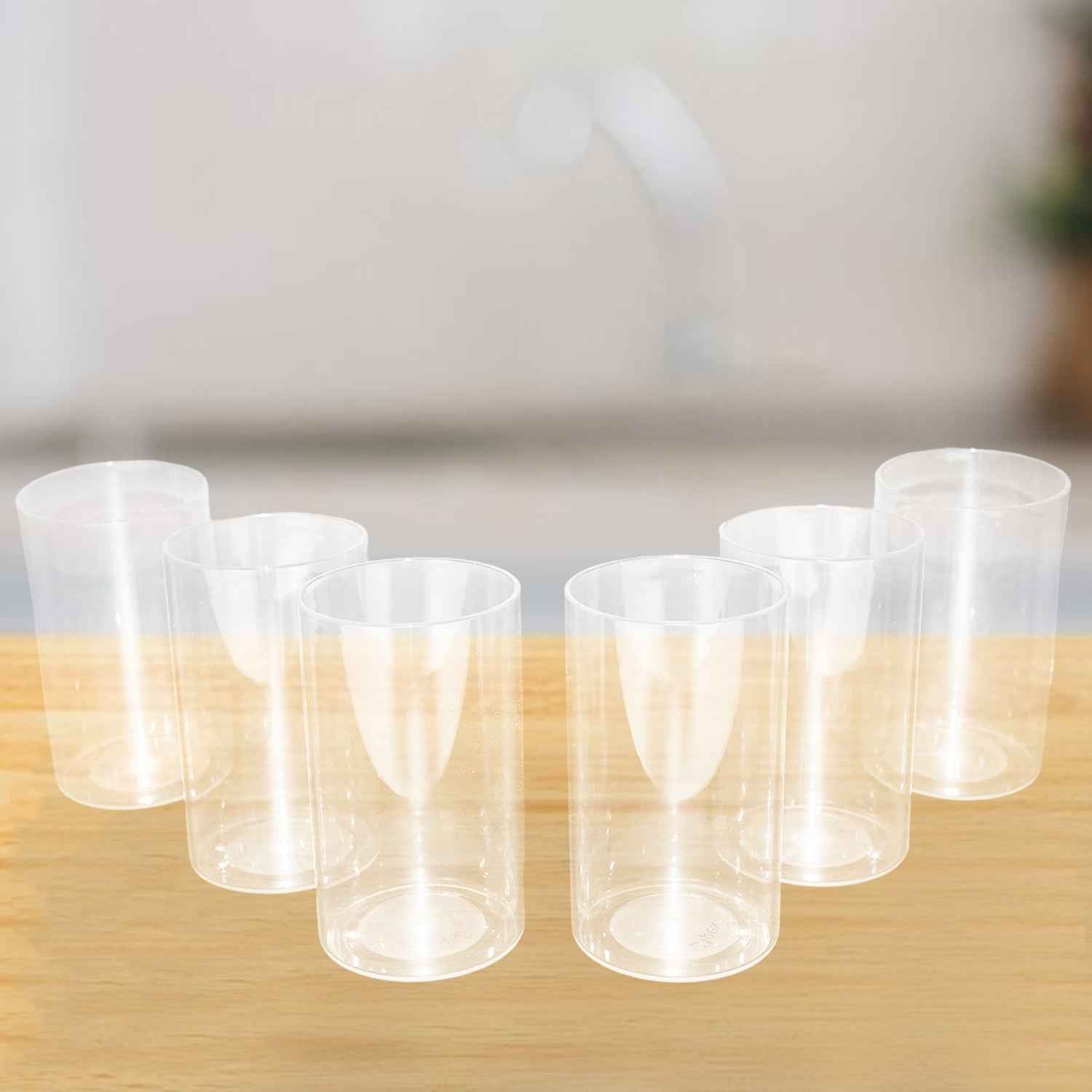 Apex Everyday Plastic Glass Set 6 Pieces Lightweight Unbreakable