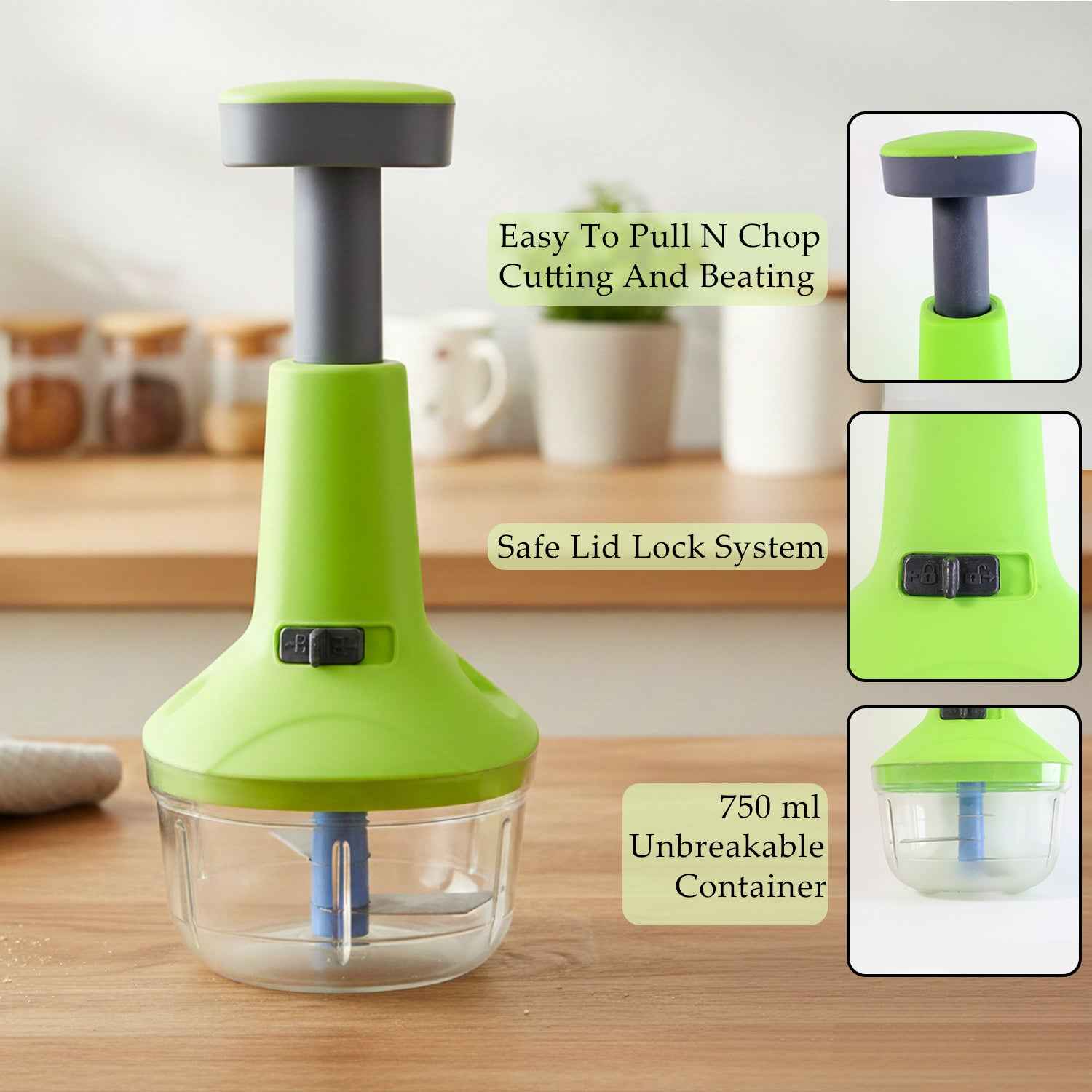 Push-down Vegetable Fruit Chopper (B-grade 750 Ml)