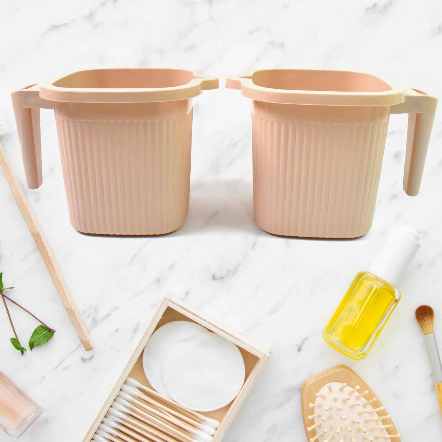 Plastic Square Bath Water Mug (4 Pc 1000 Ml Mix Color)