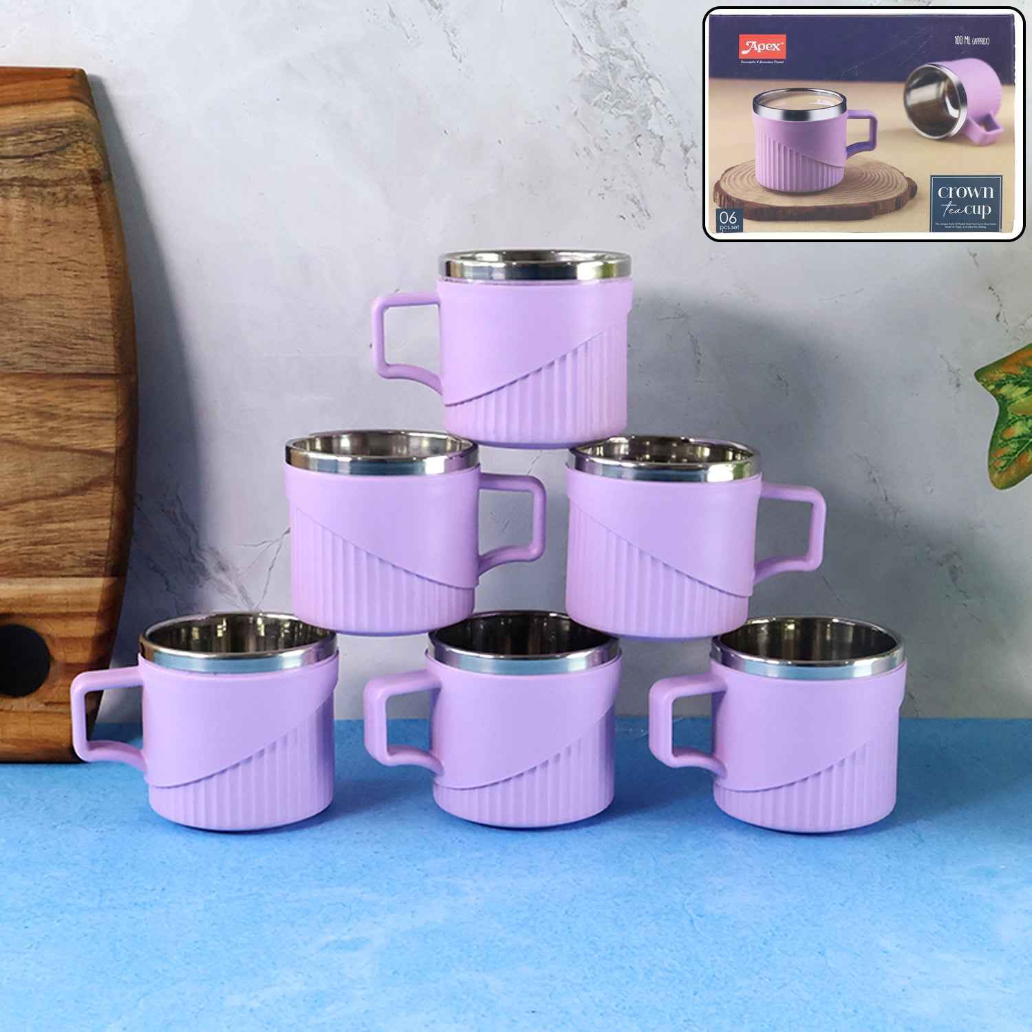 Apex Sturdy Tea Coffee Cup - (6 Pc Set)