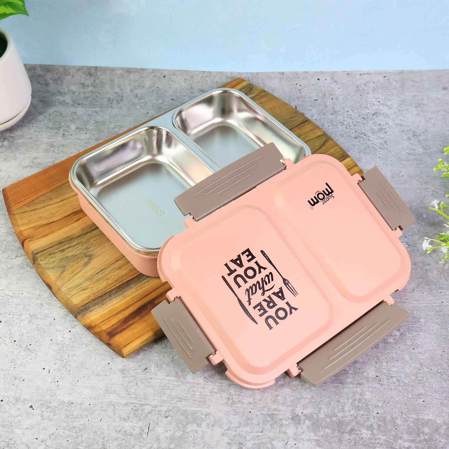 Supermom 2 Partition Stainless Steel Lunch Box