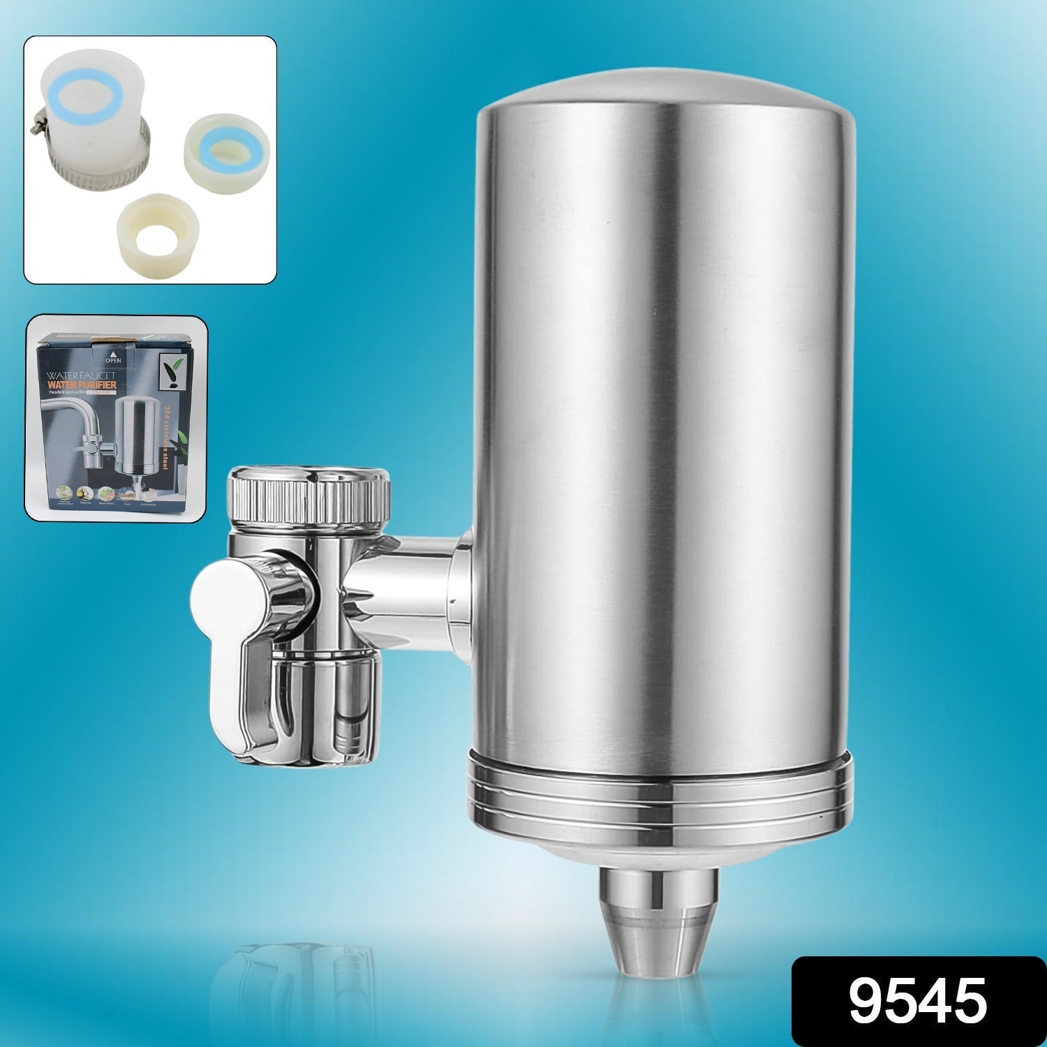 304 Stainless Steel Faucet Mount Water Filter, Water Purifier (1 Set) Variety Bazaar