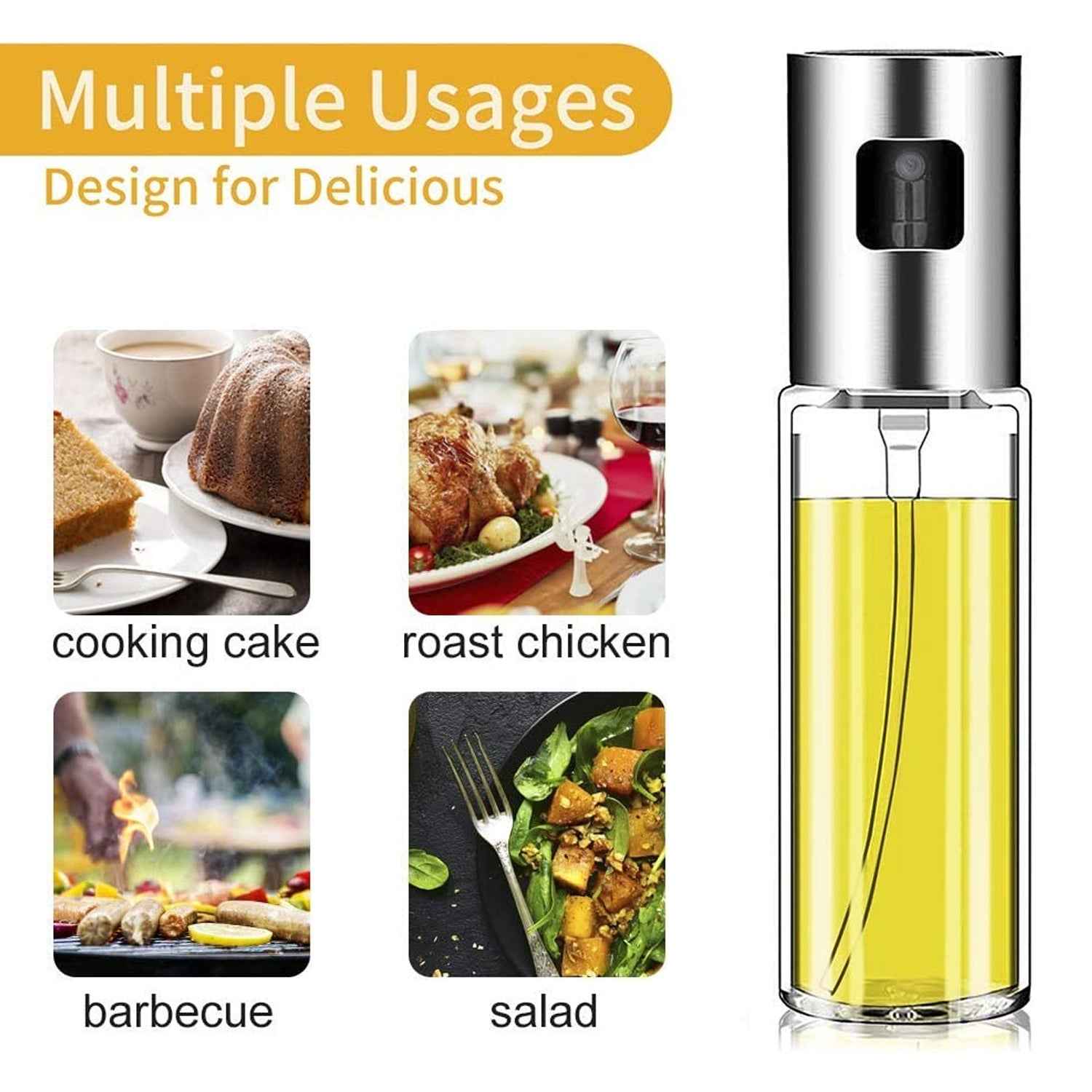 7126 Oil Sprayer Dispenser Oil Versatile Glass Spray Bottle For Cooking Multi Use Bottle