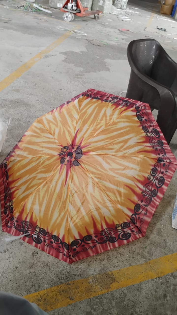 3-Fold Sun & Rain Protective Solid Foldable Umbrella, (1 Pc / Mix Design) Variety Bazaar