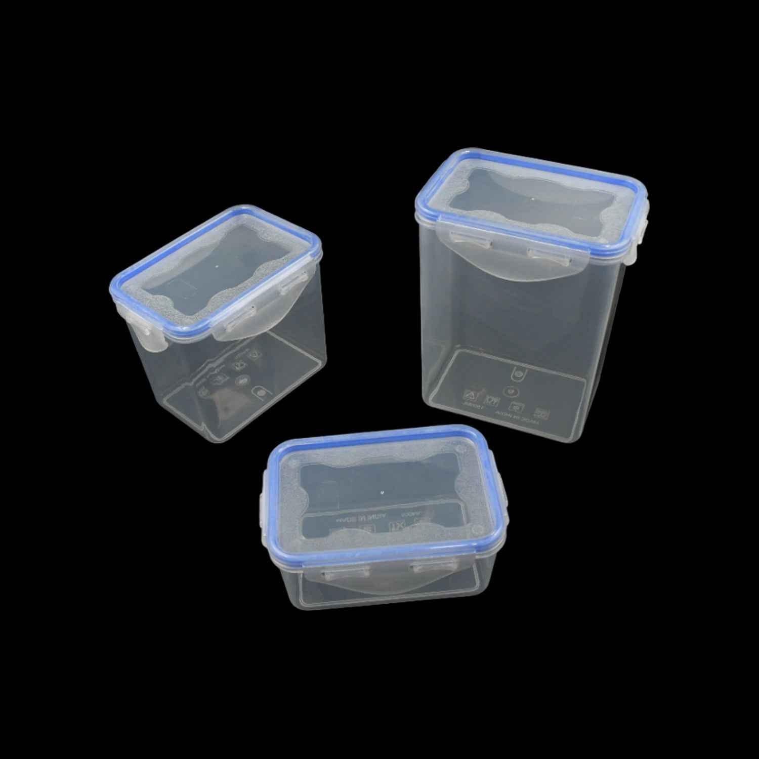 5496 Kitchen Storage Container Set With Food Grade Plastic And Air Seal Lock Lid For Storage Of Grocery Spices Dry Fruits Use For Home Office Restaurant Canteens (3 Piece Set)