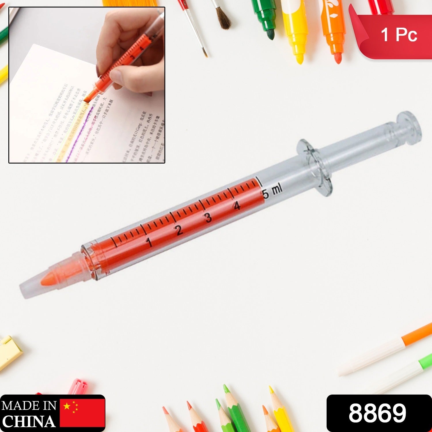 Creative Fluorescent Highlighter – Watercolor Marker for Kids, Study & Office (1 Pc) Variety Bazaar