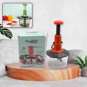 5790 Manual Press Fruit Vegetable Chopper With 3 Stainless Steel Blades Anti-slip Base And Locking System Cutting Chopper For Kitchen (650 Ml)