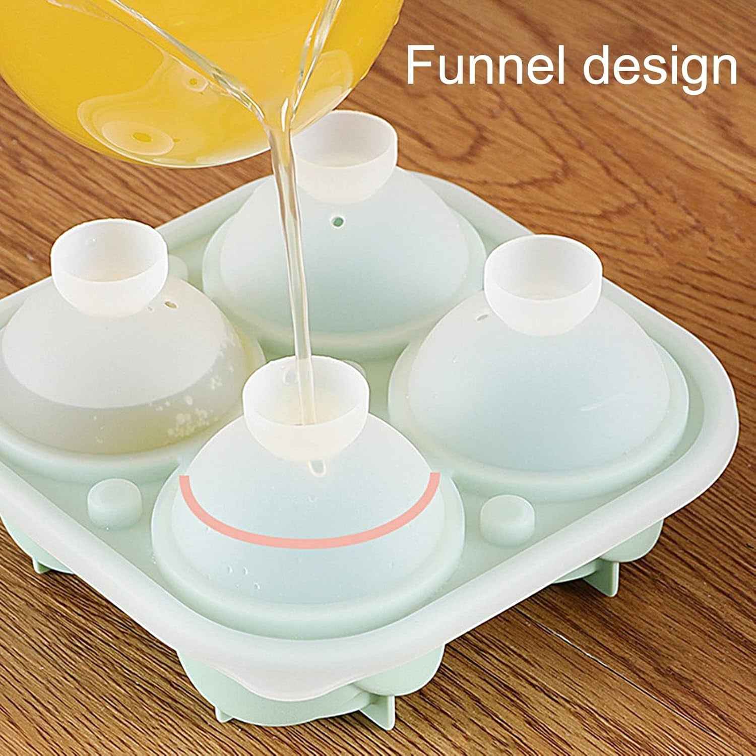 4-grid Rose-shape Ice Cube Tray Mold With Lid