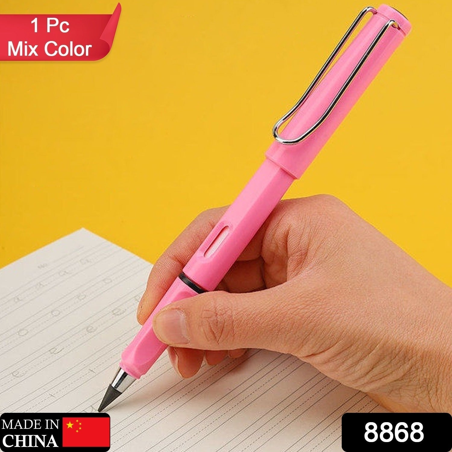 2-in-1 Everlasting Magic Pencil with Replaceable Eraser – Inkless, Reusable, Portable (1 Pc / Mix Color)) Variety Bazaar