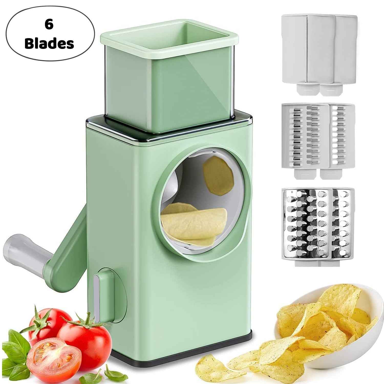 5775 Stainless Steel Vegetable Chopper Veg Chopper And Dicer With 6 Blades Brush Kitchen Multifunctional Mandoline Vegetable Slicer For Veggies Onion Garlic Potatoes Fruits Cookie Oreo Vegetable Cutter Stable Suction Base For Home Kitchen