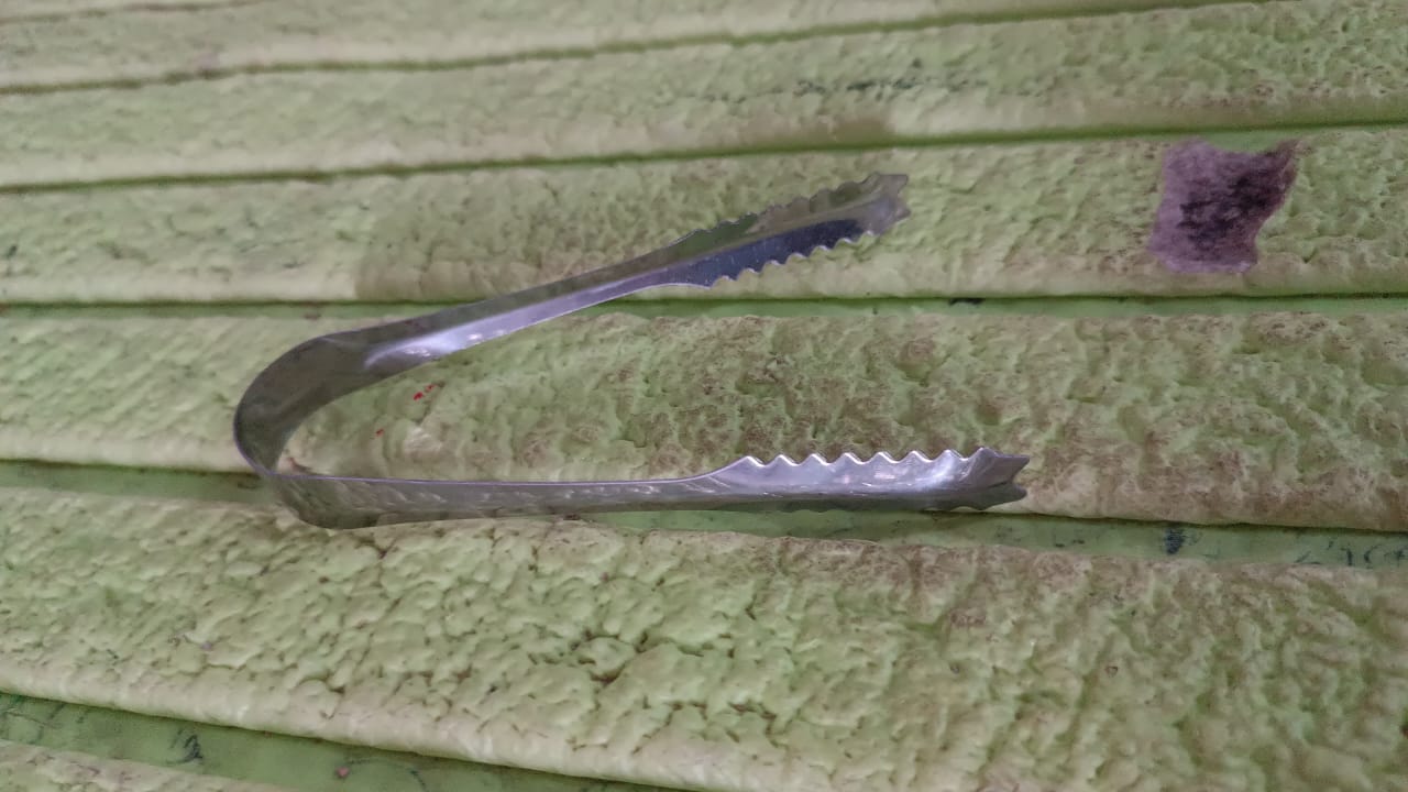 Stainless Steel Tong for Lifting Ice Cubes, Sugar Cubes | Serving Tongs (13 Cm / 1 Pc) Variety Bazaar