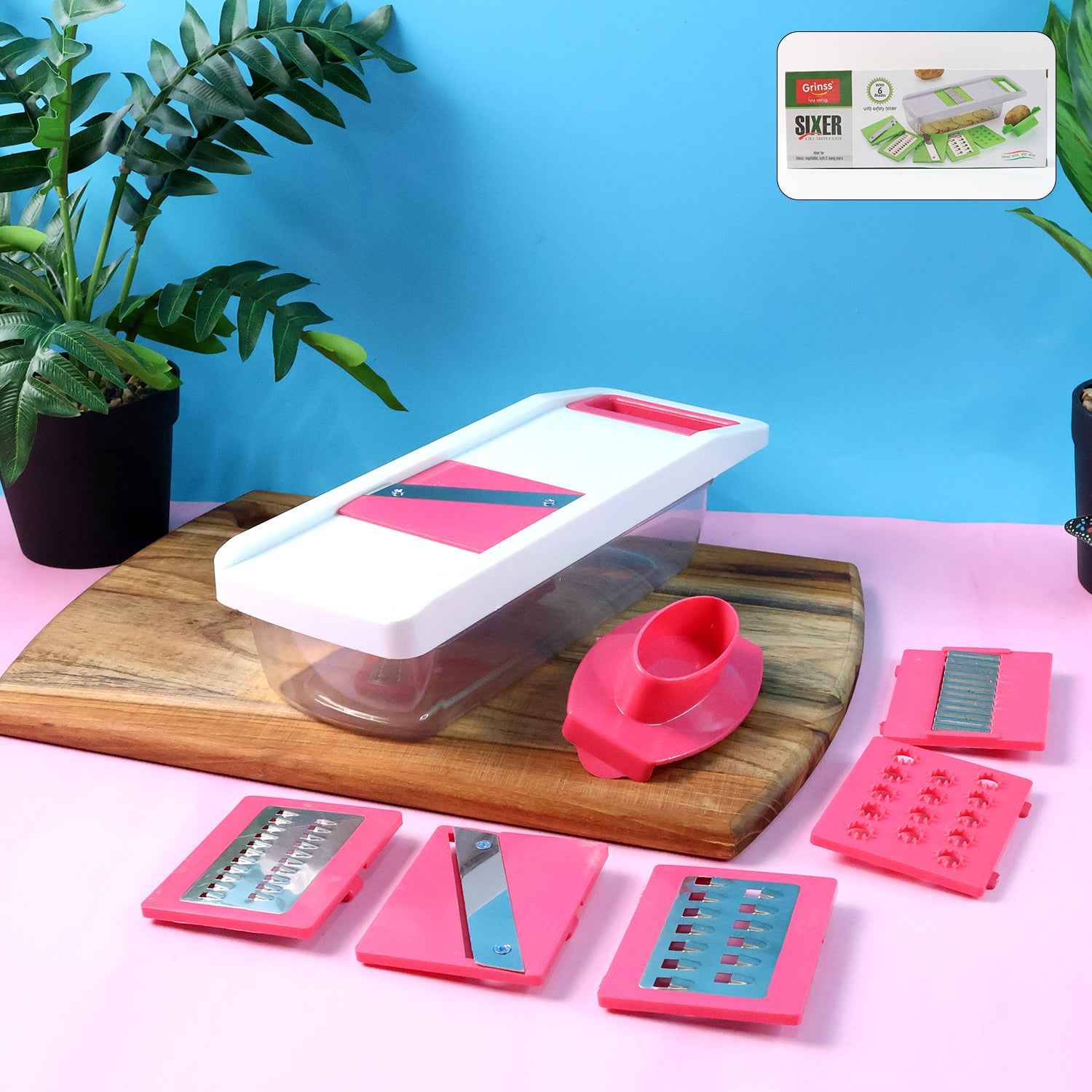 6-in-1 Vegetable Slicer Grater Chopper - (Set)