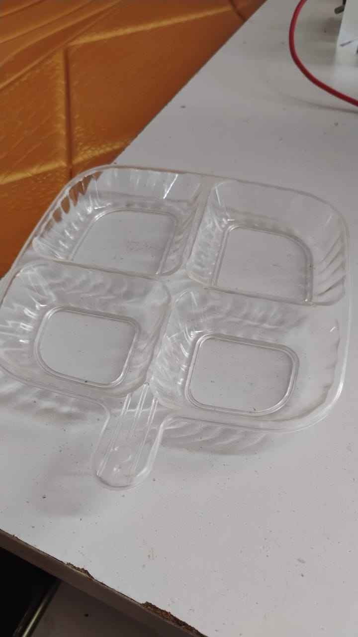 Plastic Kitchen Trays for Serving (4 Compartment / 1 Pc) Variety Bazaar