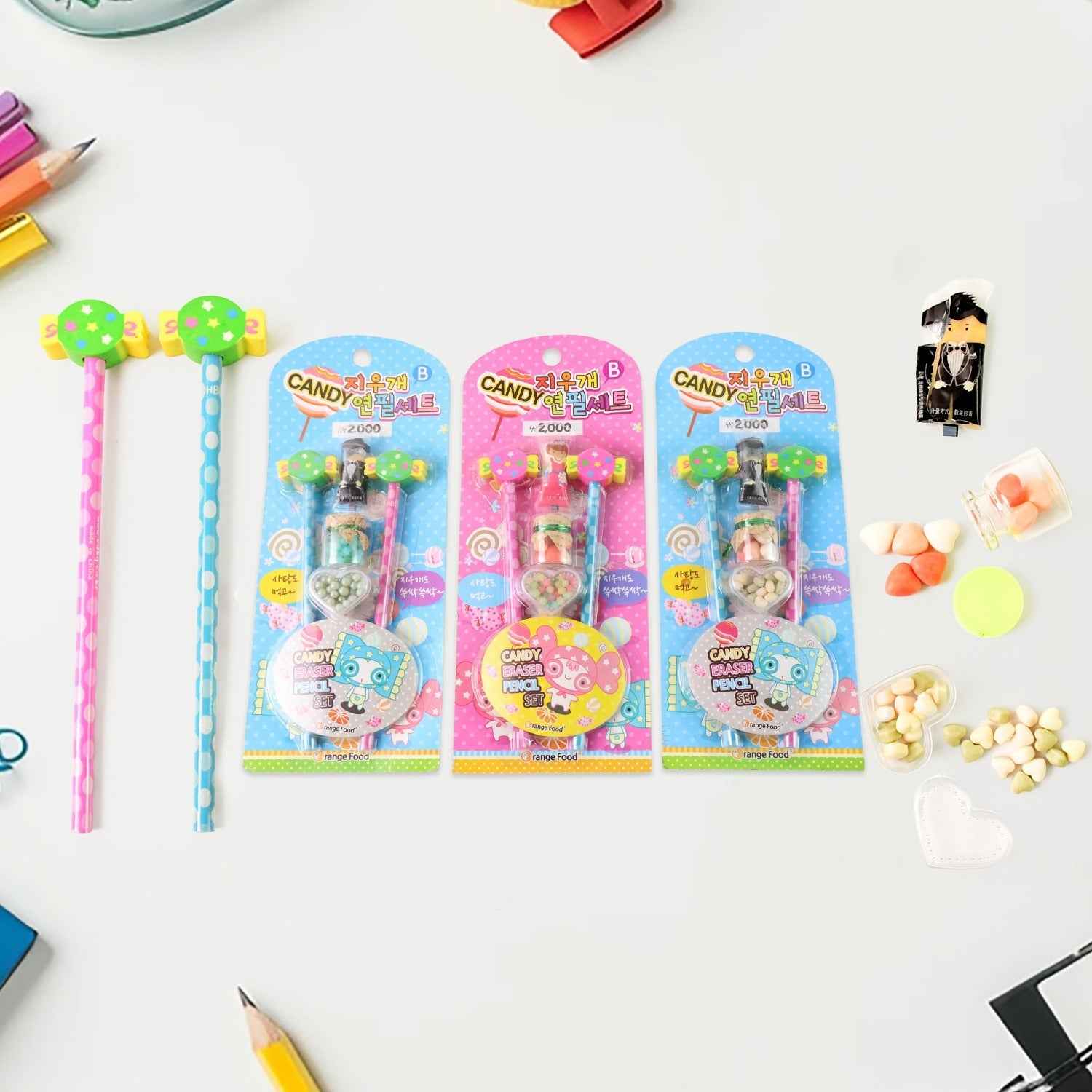 Fun Candy Design Pencil Set with Accessories (1 Set / Mix Design)