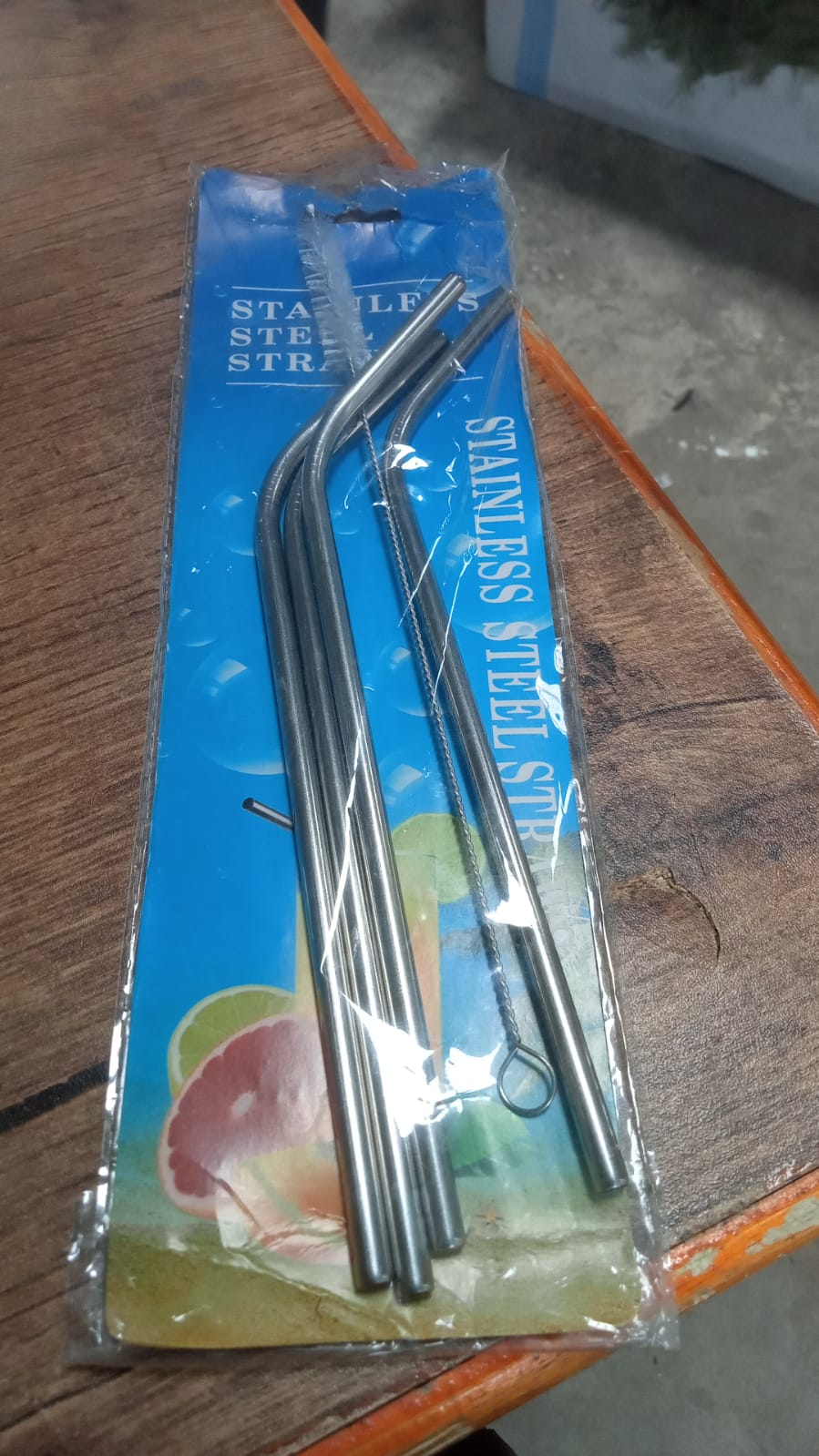 Reusable Stainless Steel Drinking Straws Bent (4 Bent Straws, 1 Brush) Variety Bazaar