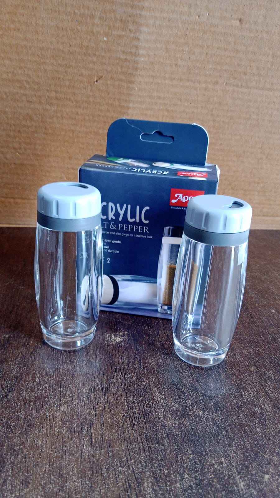 Apex Acrylic Salt and Pepper Shaker Set of 2