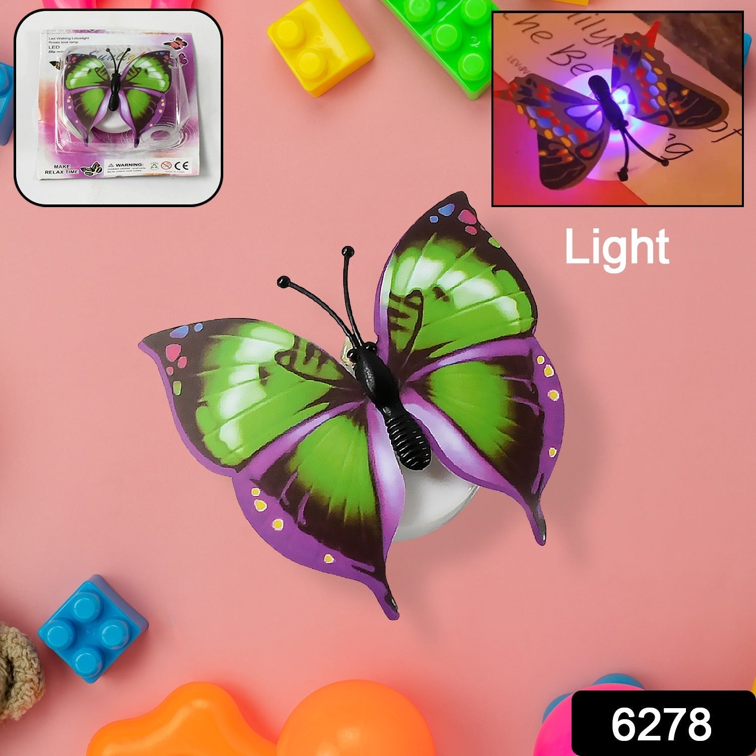 6278 The Butterfly 3D Night Lamp Comes with 3D Illusion Design Suitable for Drawing Room, Lobby.n (Loose) Travel Sahayak